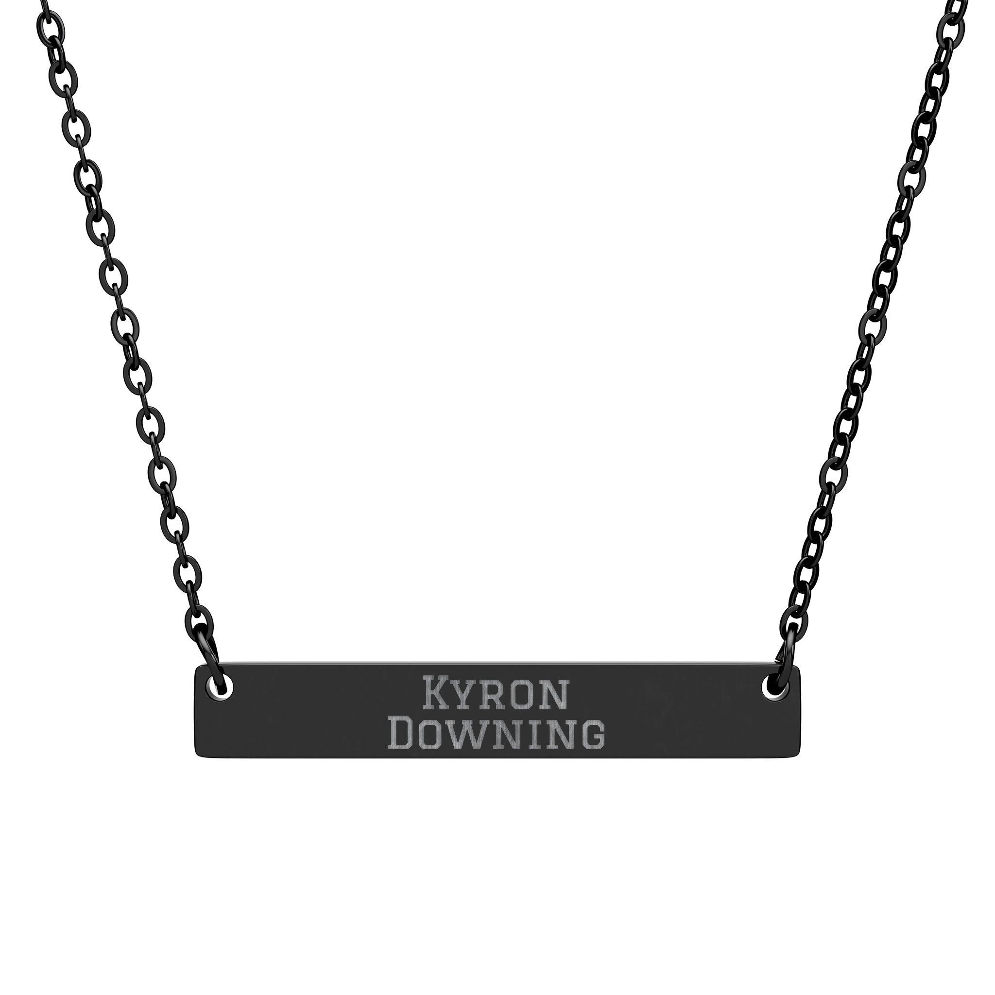 Engraved Bar Necklace — Classic in Black