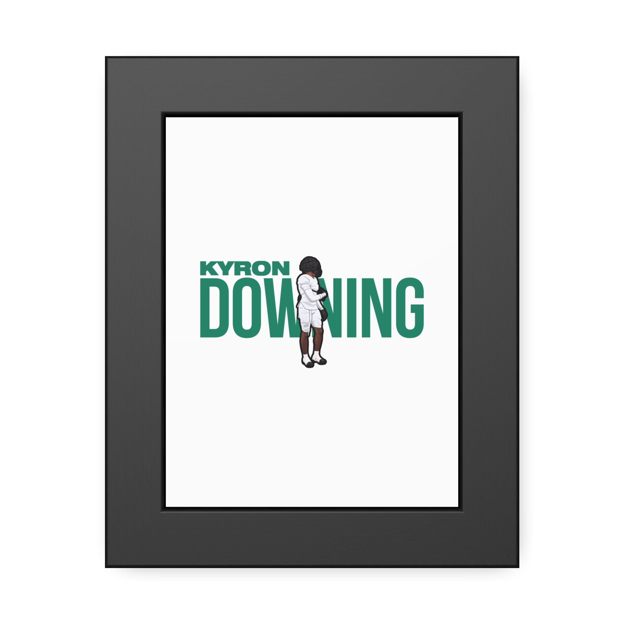 Framed Poster — character_player_name in Black