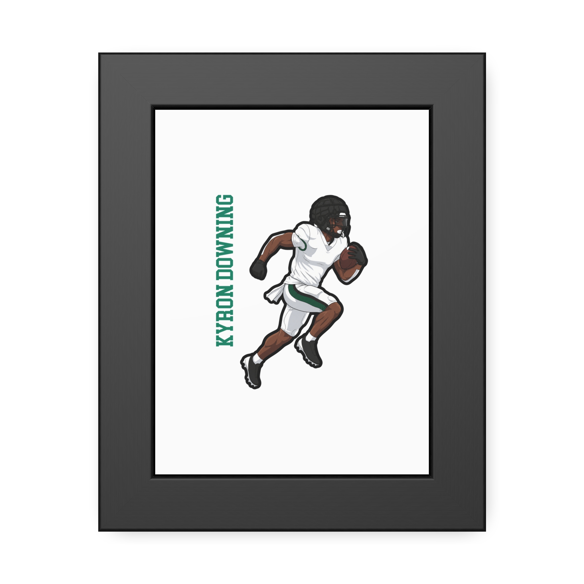 Framed Poster — character_name_vertical in Black