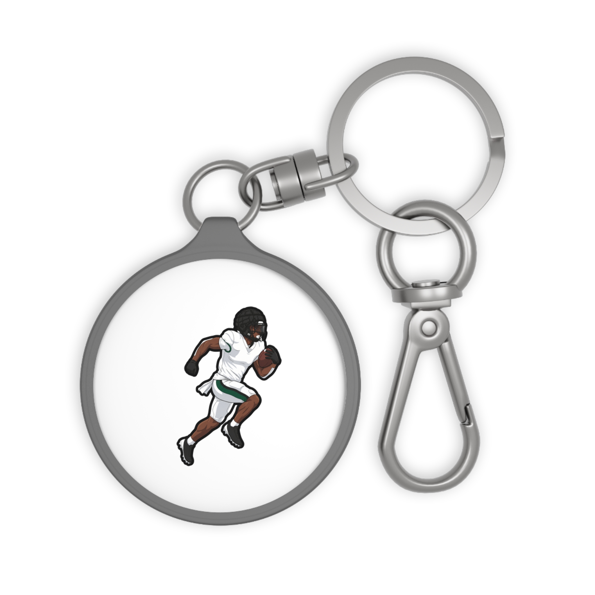 Keychain — character_name_vertical in Grey