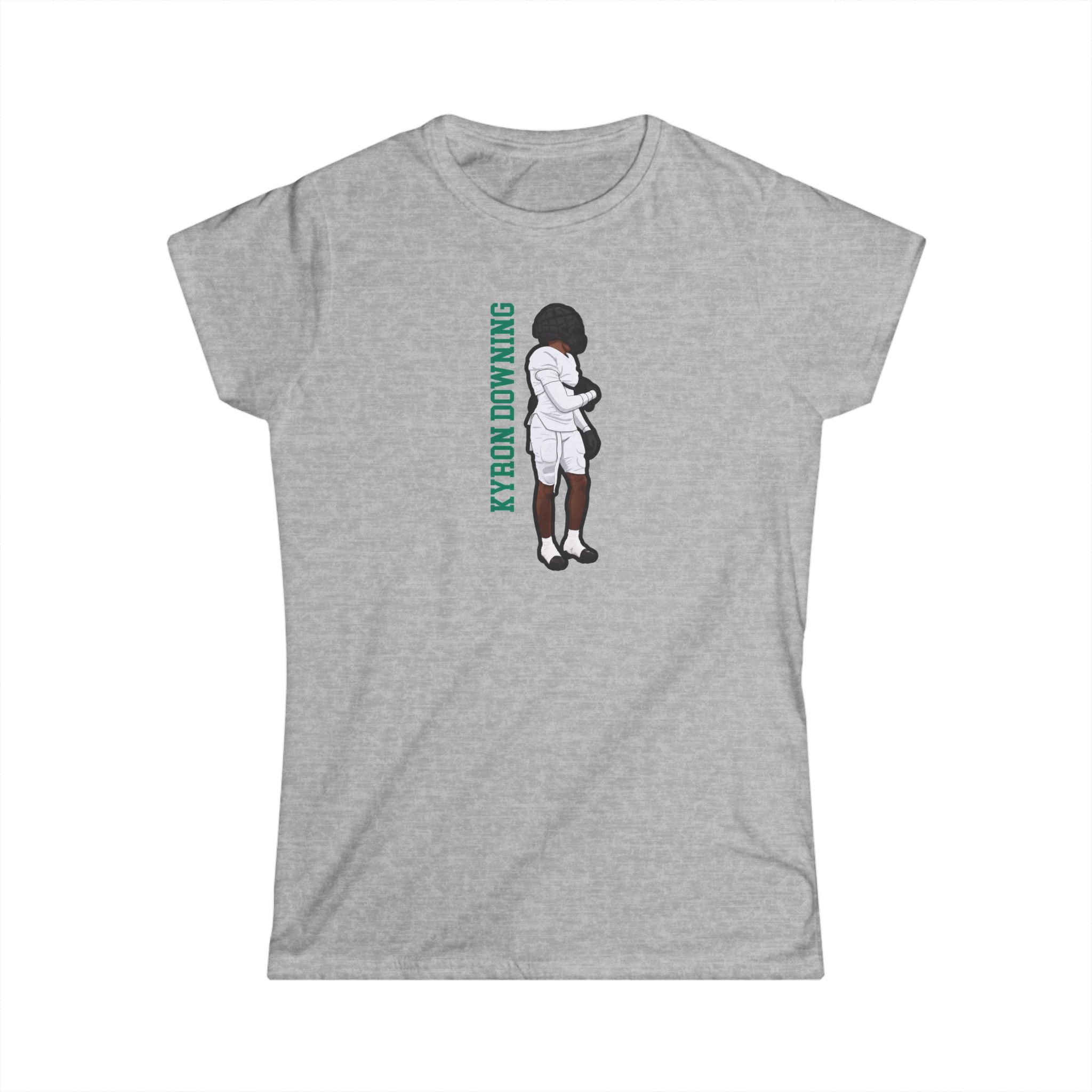 Women's Softstyle Tee — character_name_vertical in Grey
