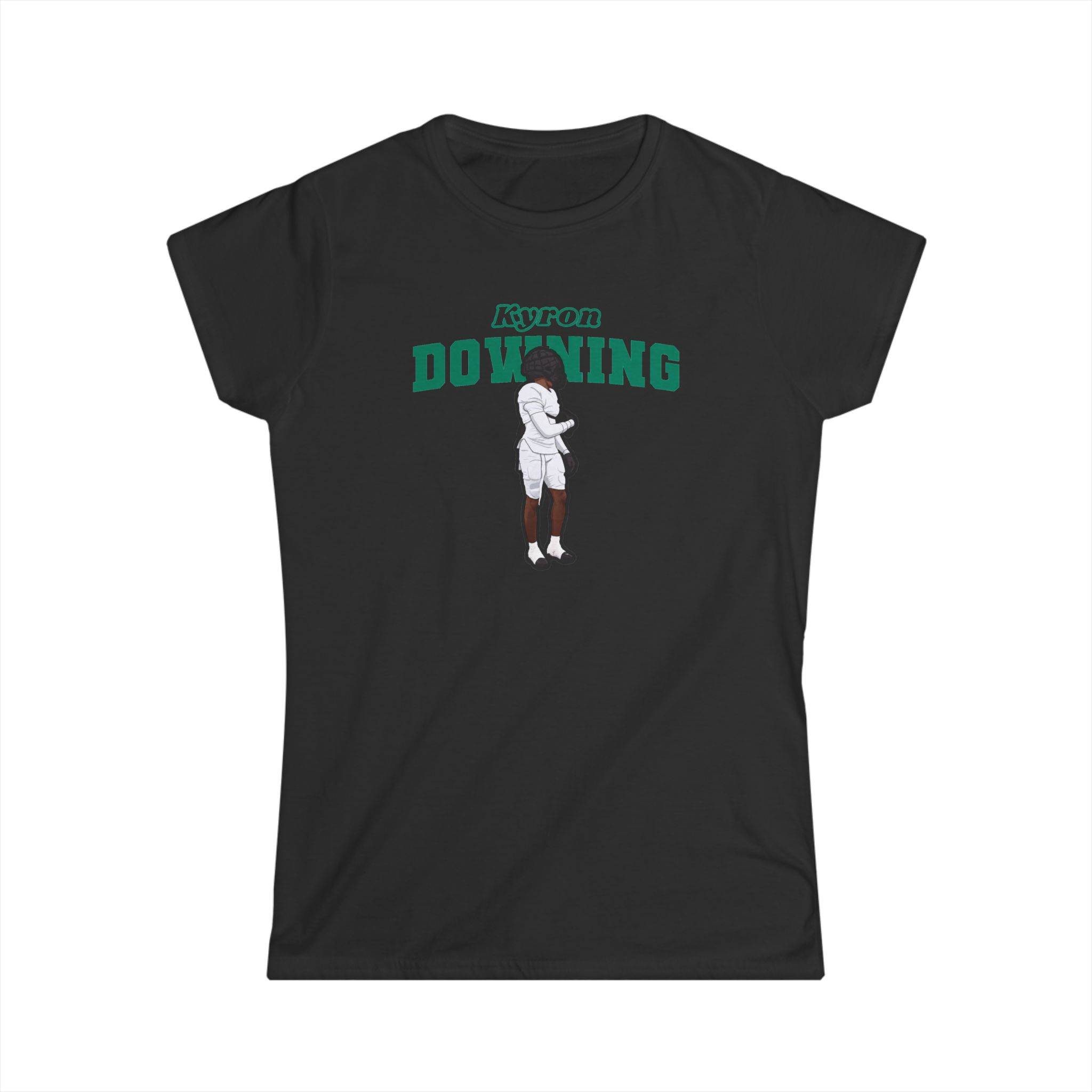 Women's Softstyle Tee — character_name_arch in Black