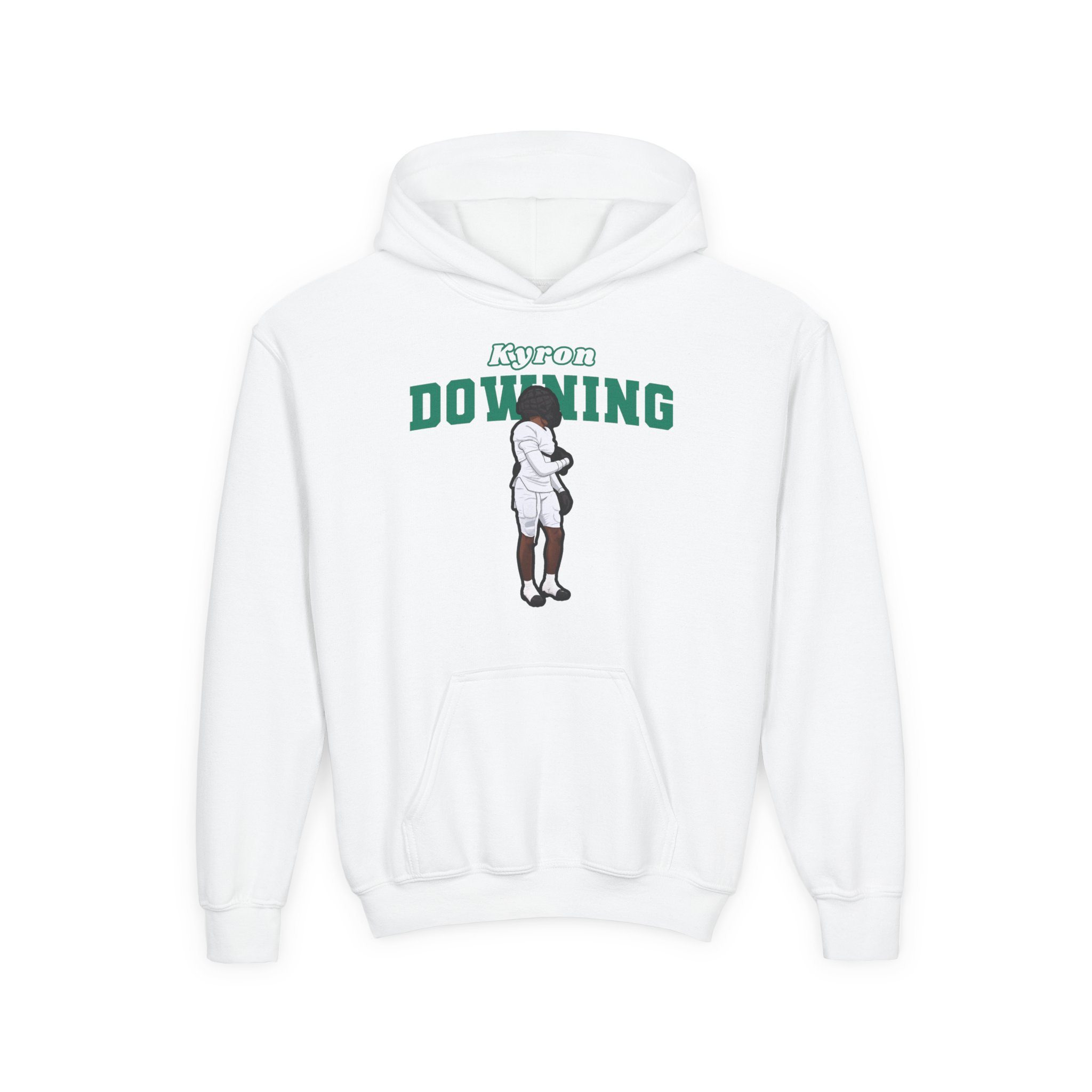 Youth Hoodie — character_name_arch in White