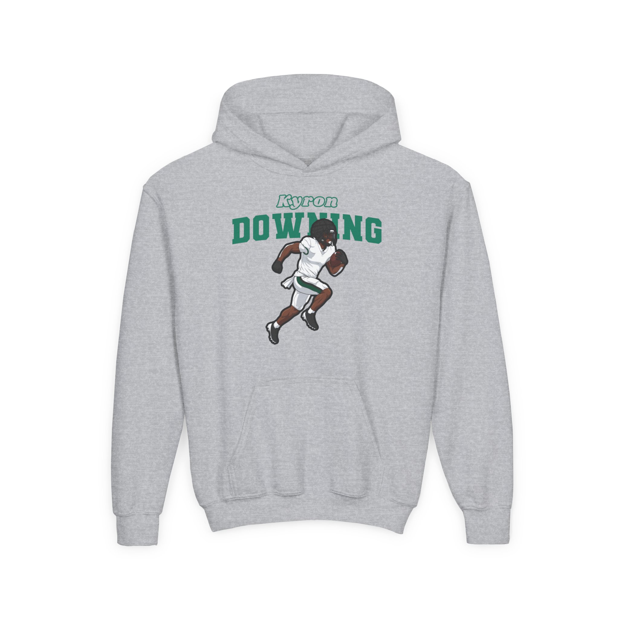 Youth Hoodie — character_name_arch in Grey