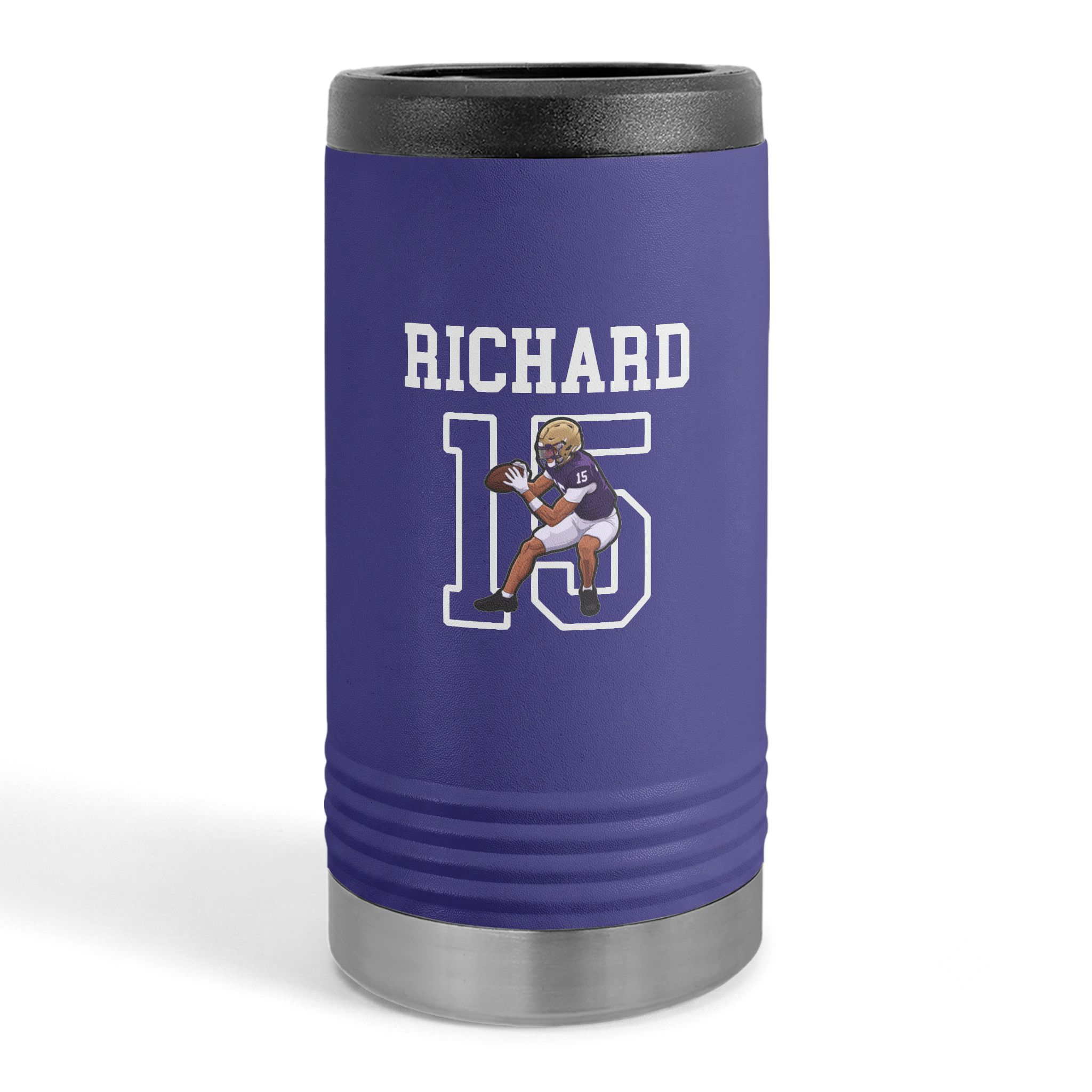 Slim Stainless Can Cooler — character_shirsey in Purple