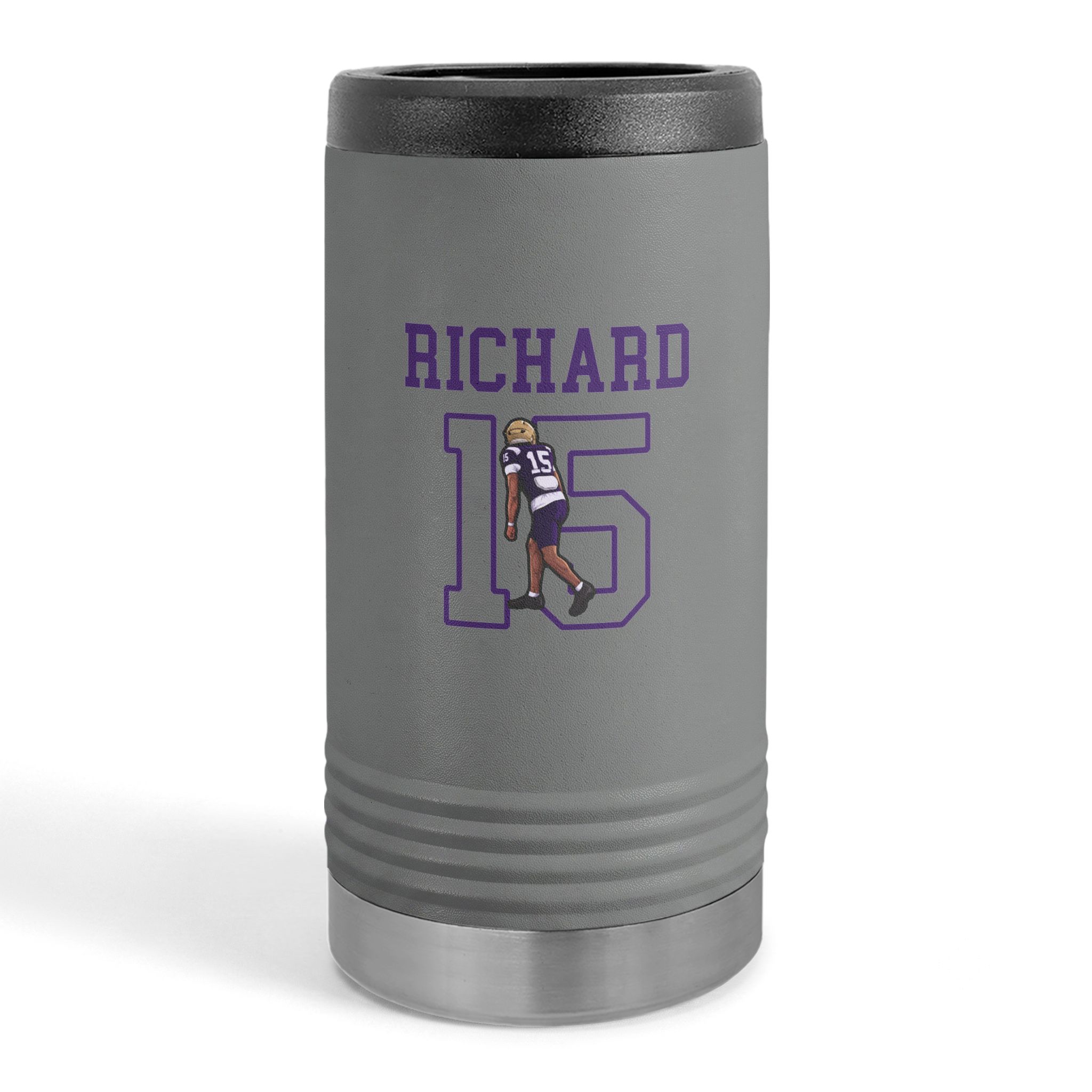 Slim Stainless Can Cooler — character_shirsey in Grey