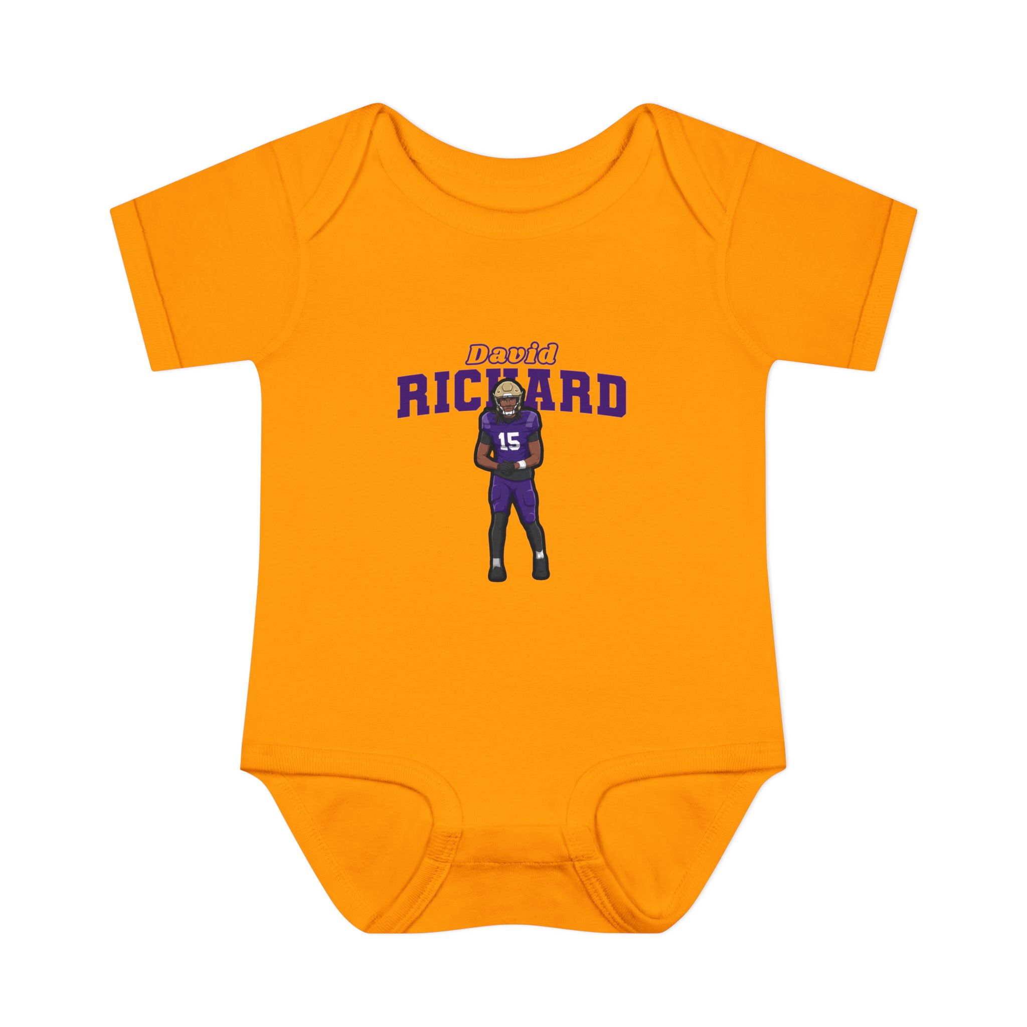 Baby Onesie — character_name_arch in Gold