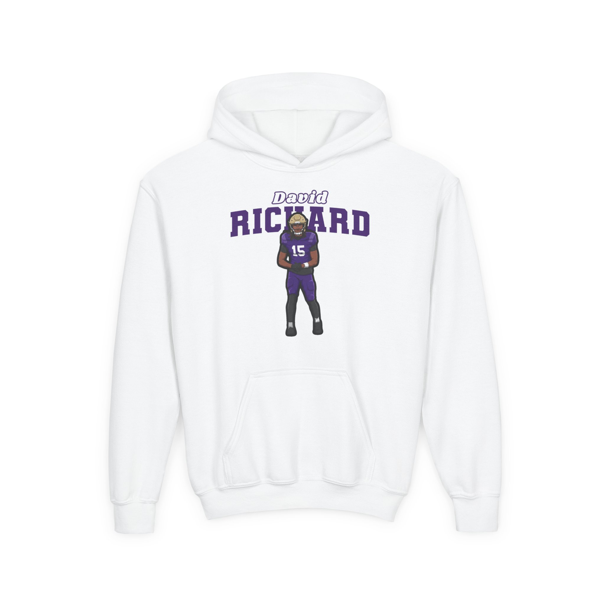 Youth Hoodie — character_name_arch in White