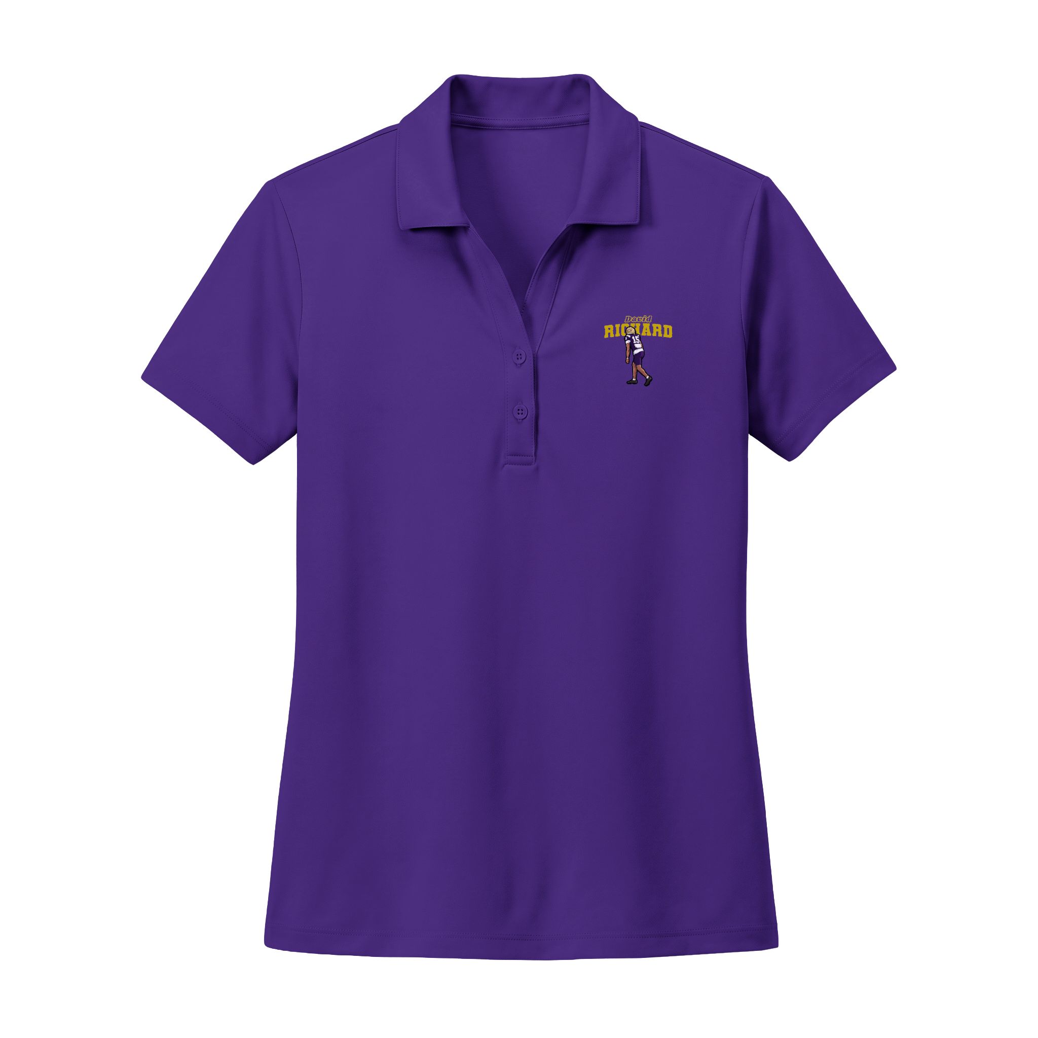 Women's Polo — character_name_arch in Purple