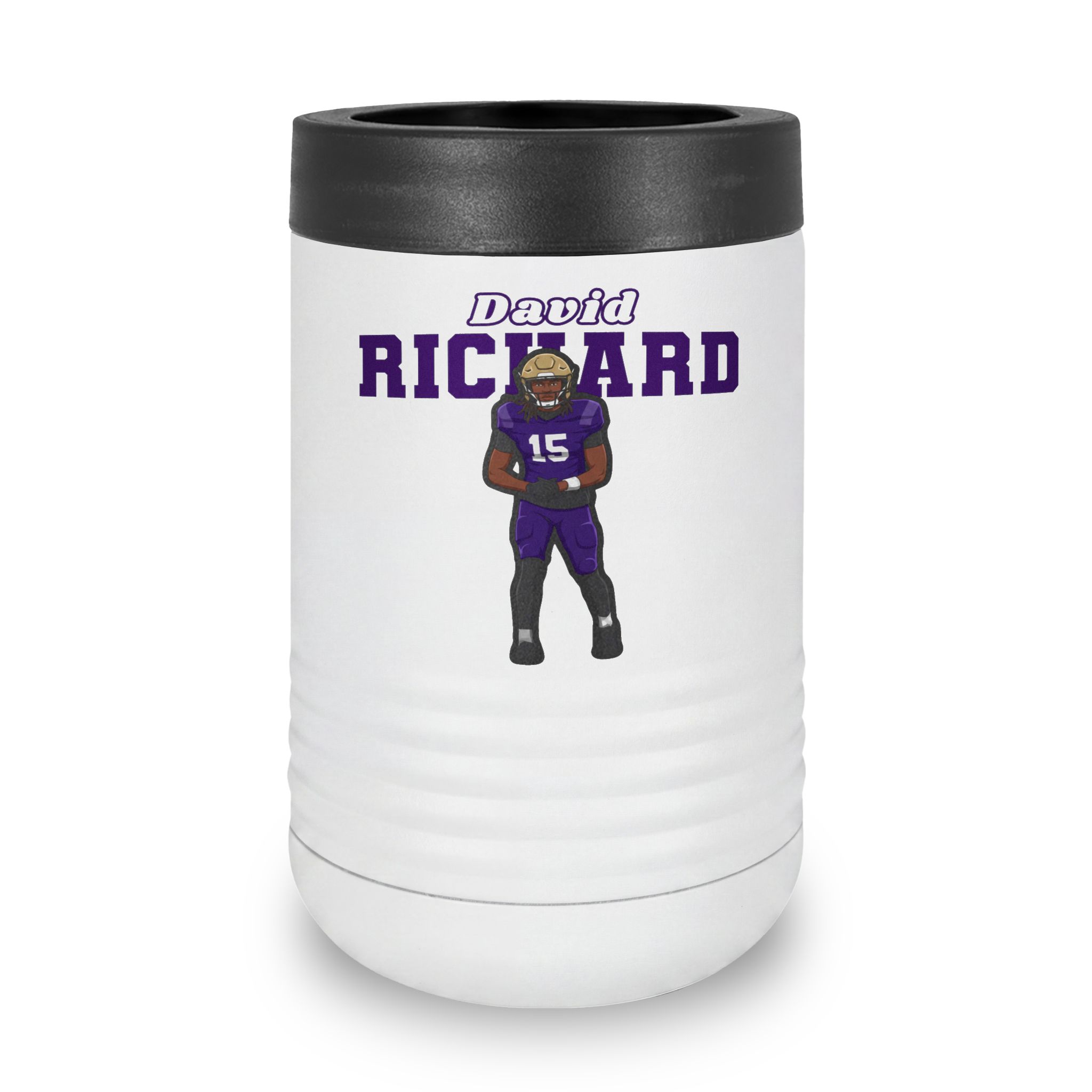 Stainless Can Cooler — character_name_arch in White