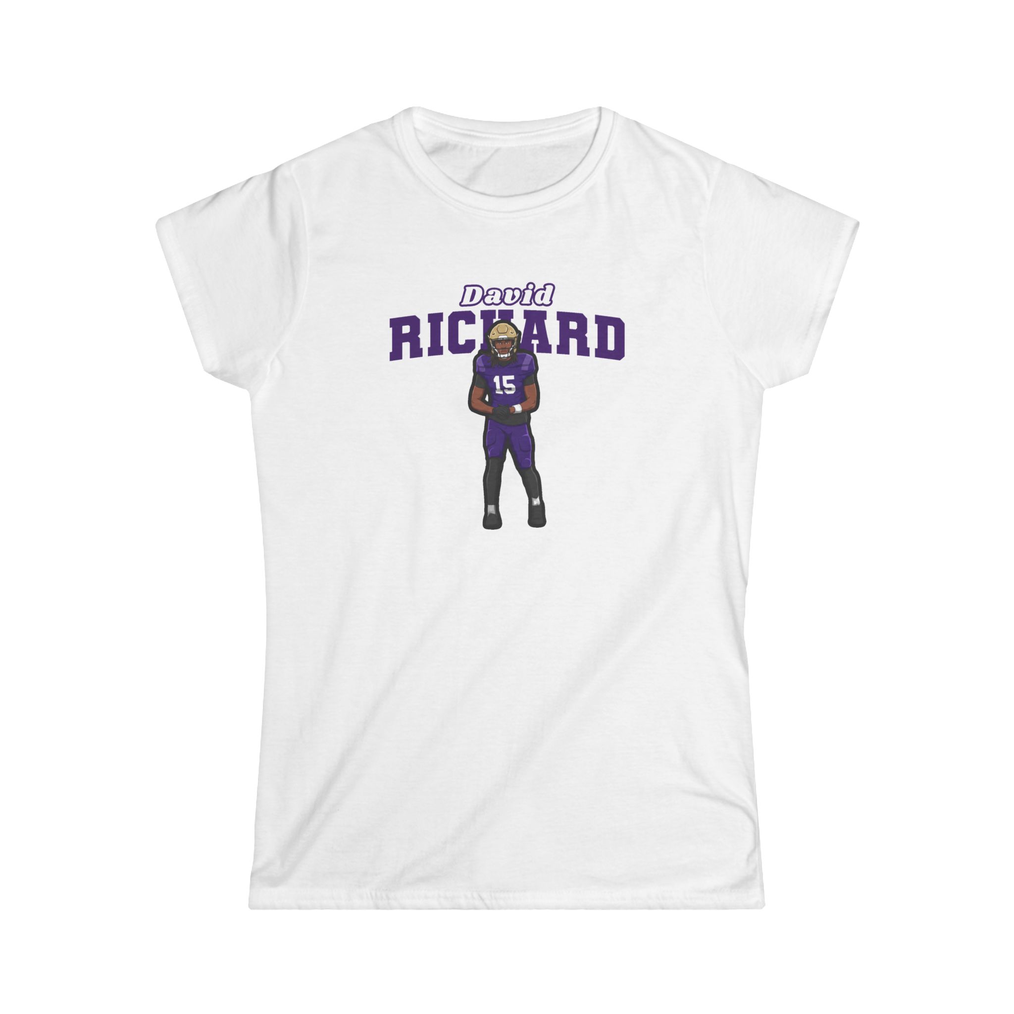 Women's Softstyle Tee — character_name_arch in White