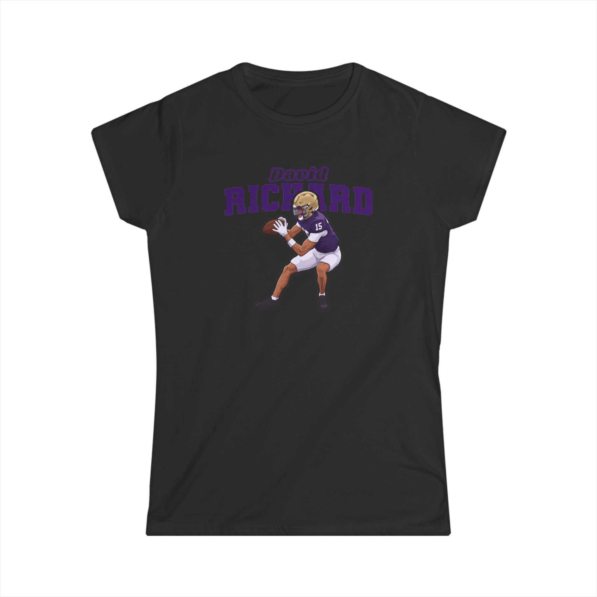 Women's Softstyle Tee — character_name_arch in Black