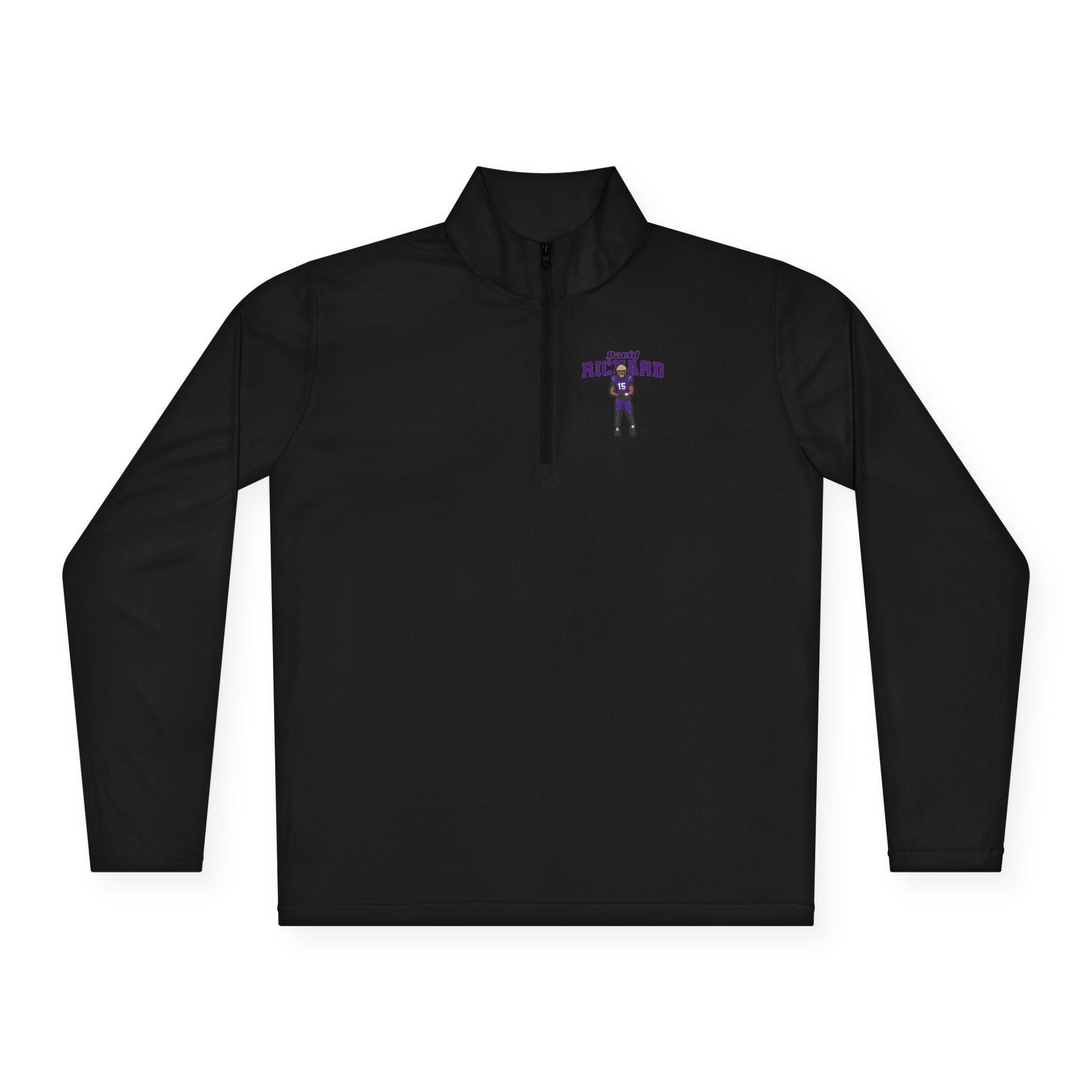Q-Zip Pullover — character_name_arch in Black