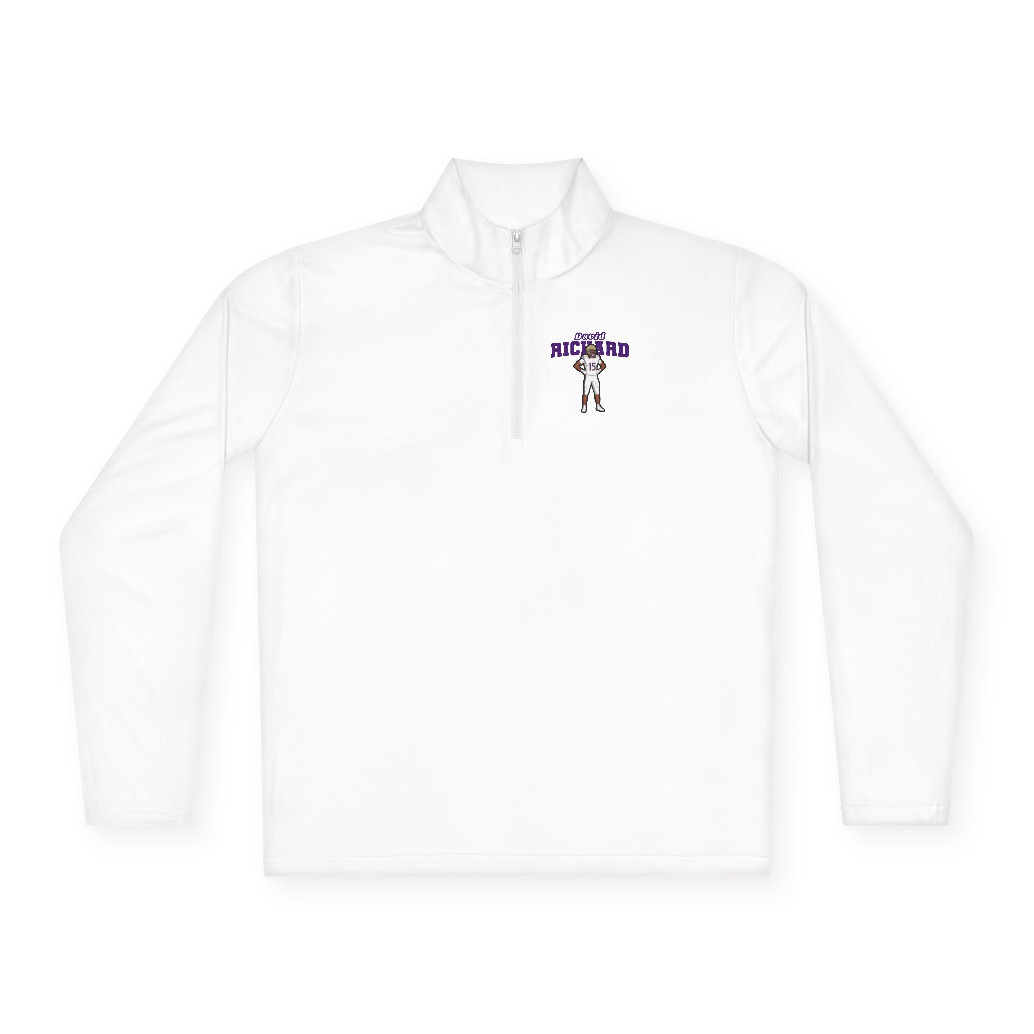 Q-Zip Pullover — character_name_arch in White