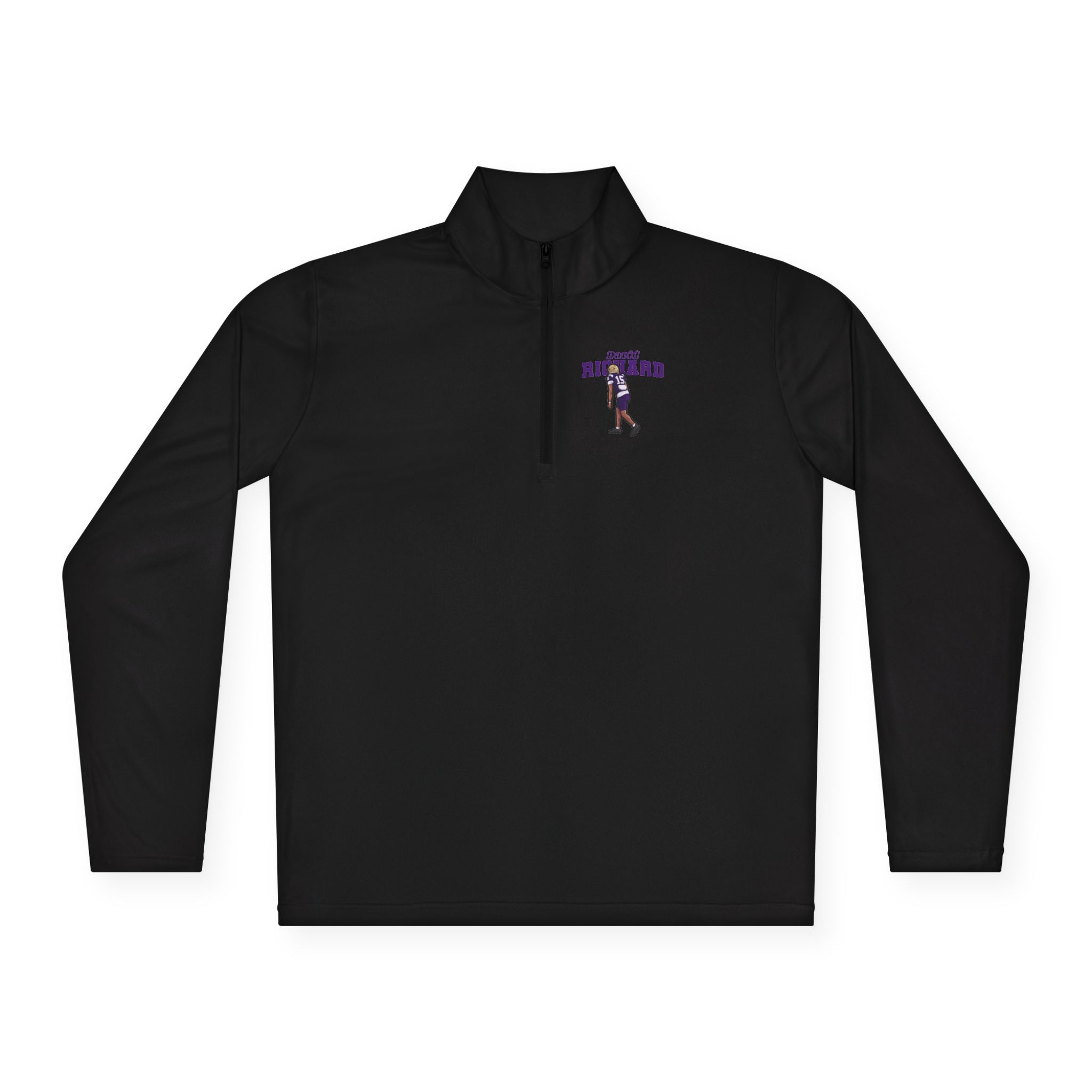 Q-Zip Pullover — character_name_arch in Black