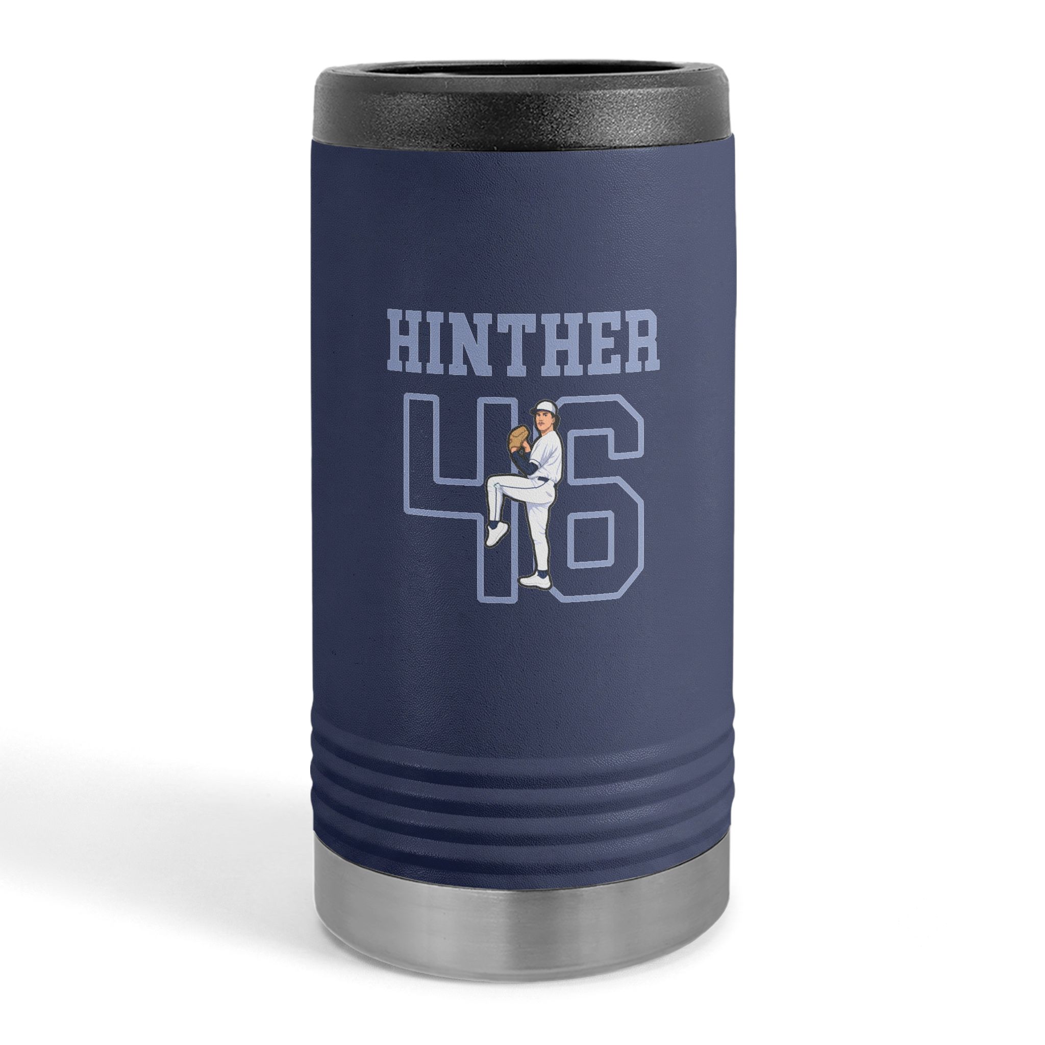 Slim Stainless Can Cooler — character_shirsey in Navy
