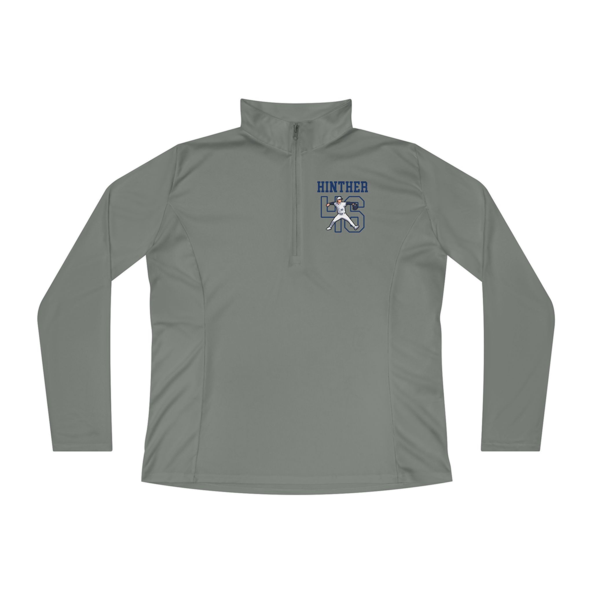 Women's Q-Zip Pullover — character_shirsey in Grey