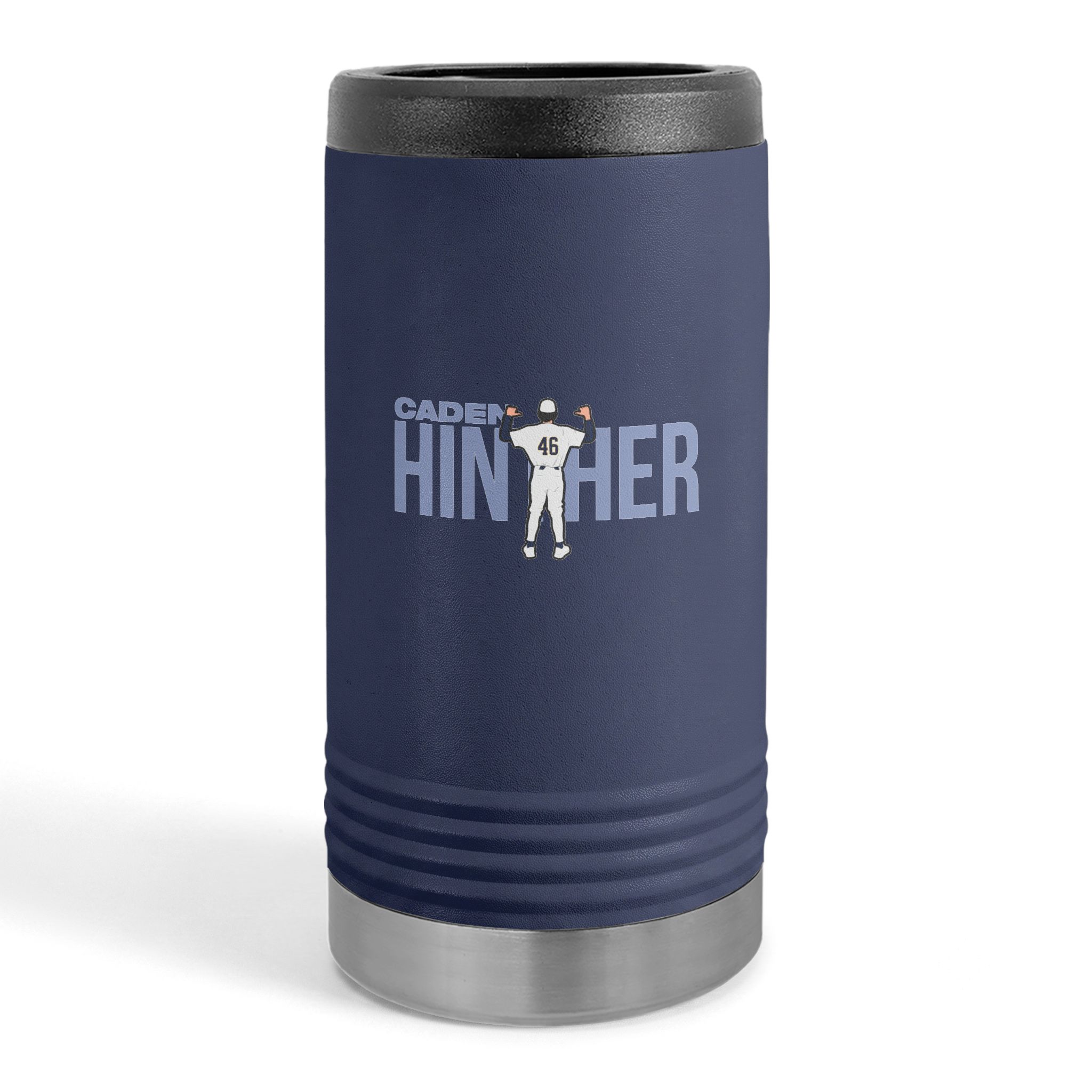 Slim Stainless Can Cooler — character_player_name in Navy