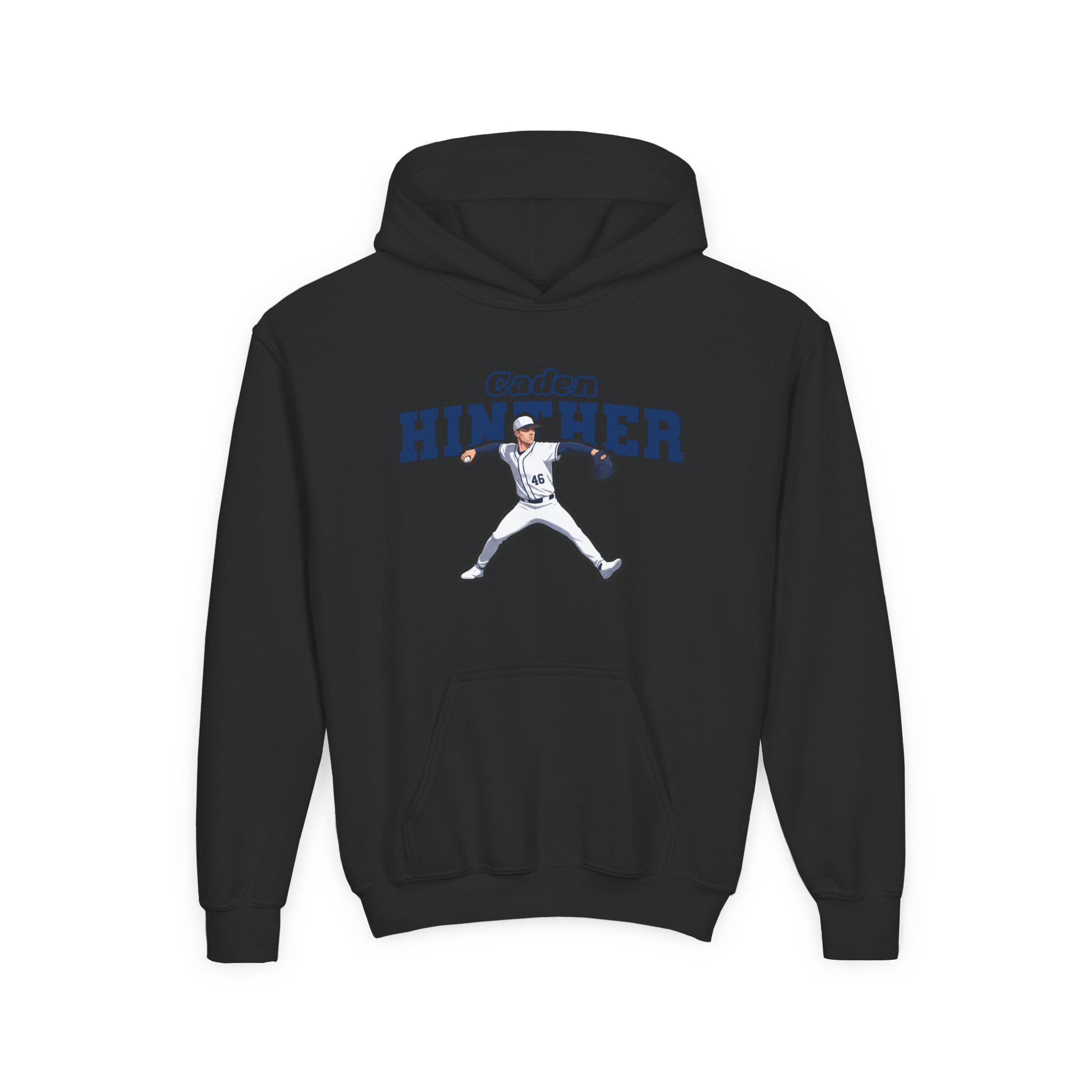 Youth Hoodie — character_name_arch in Black