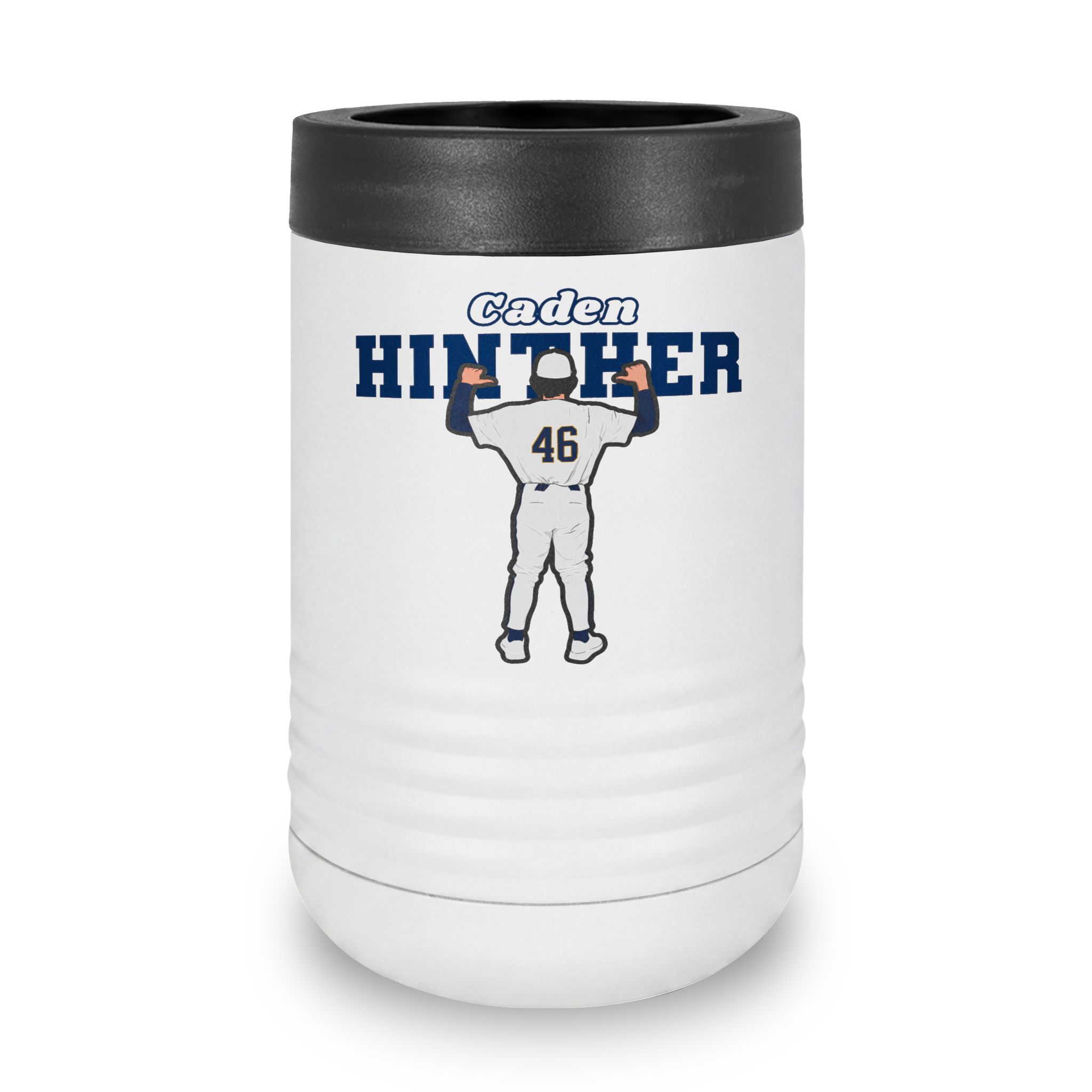 Stainless Can Cooler — character_name_arch in White