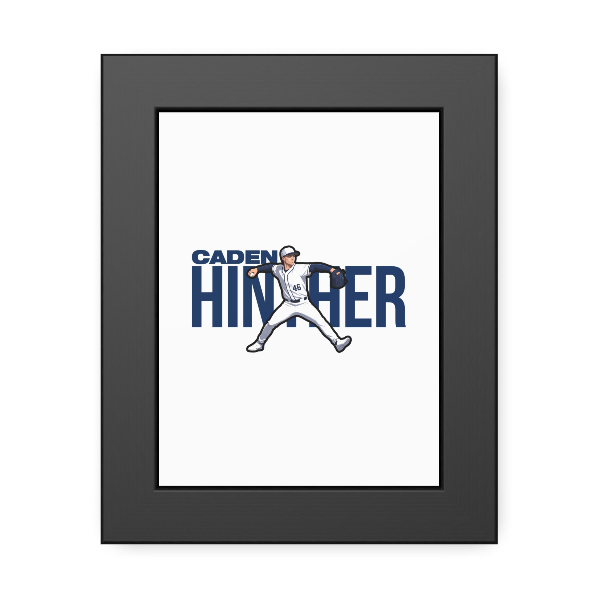 Framed Poster — character_player_name in Black