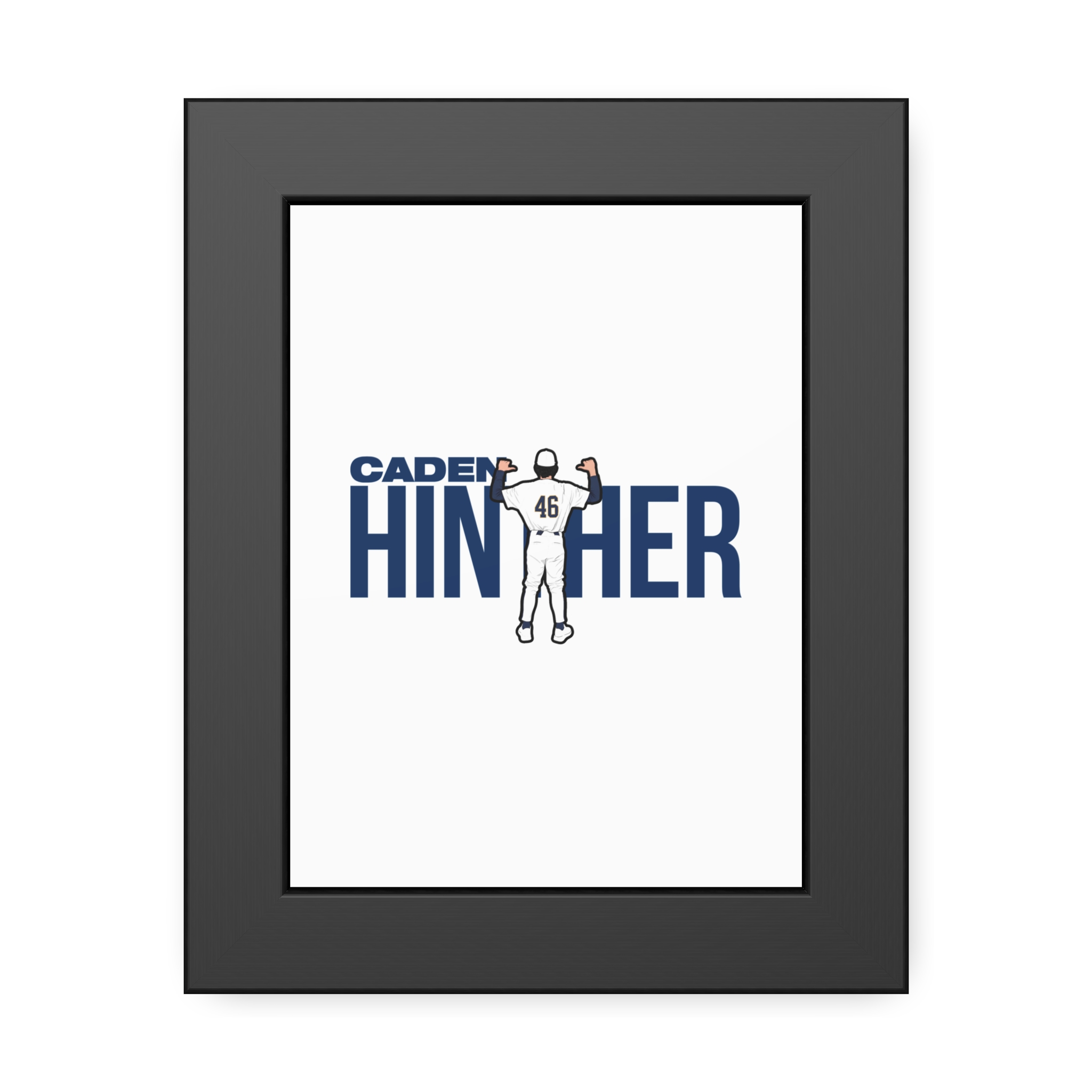 Framed Poster — character_player_name in Black