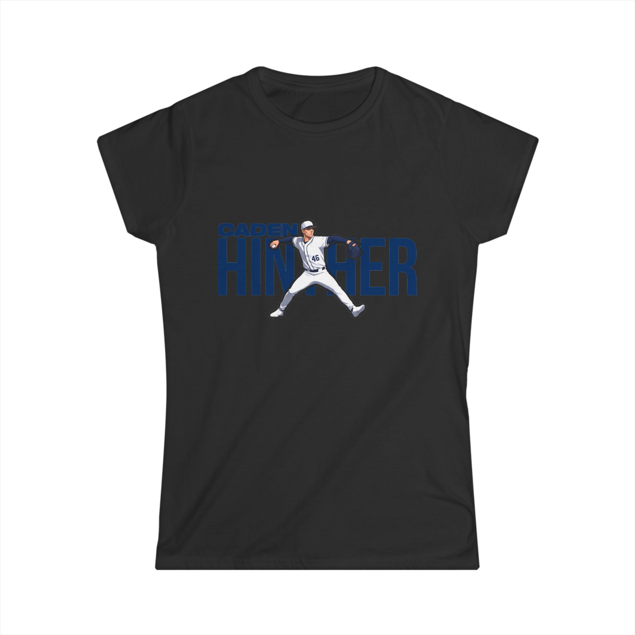 Women's Softstyle Tee — character_player_name in Black