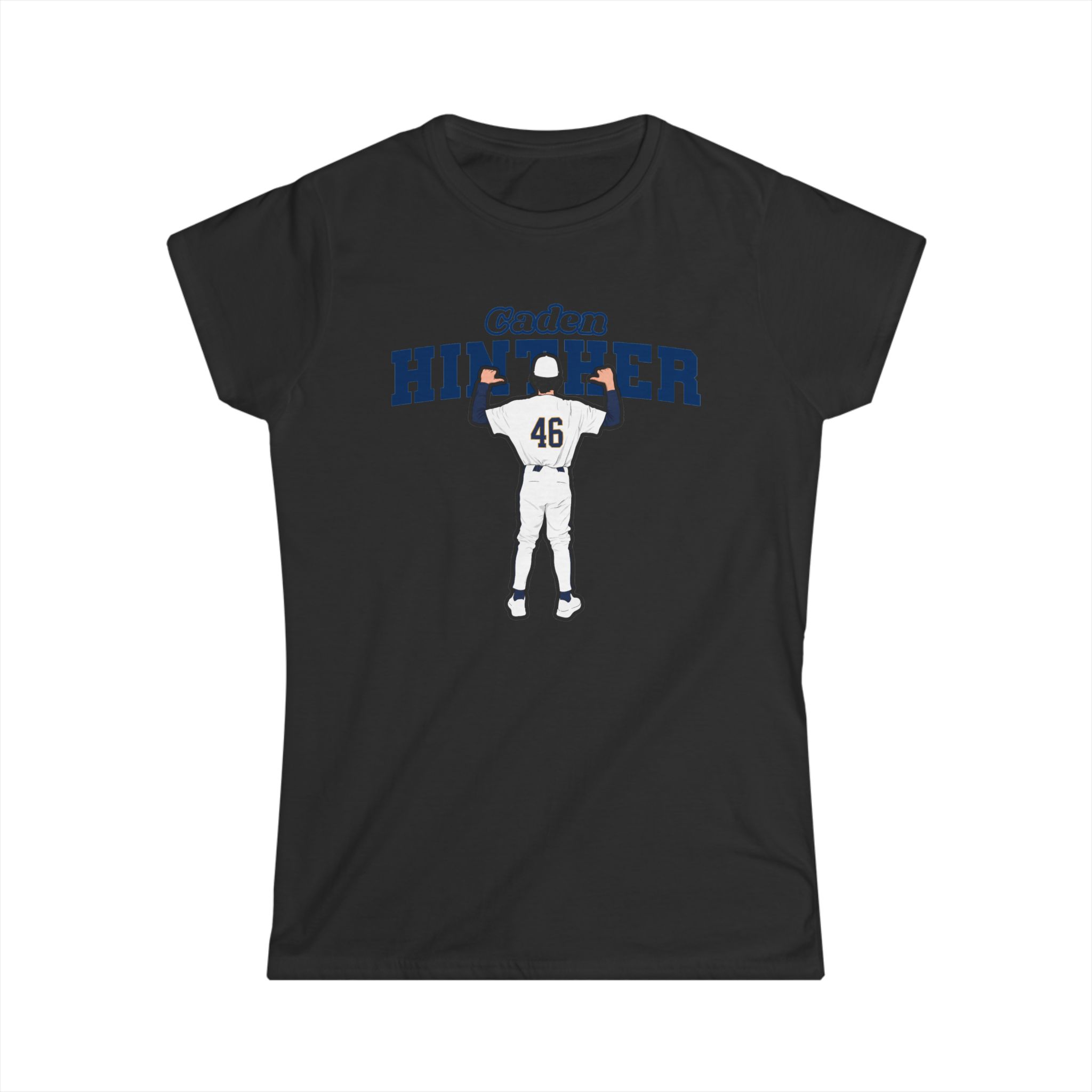 Women's Softstyle Tee — character_name_arch in Black