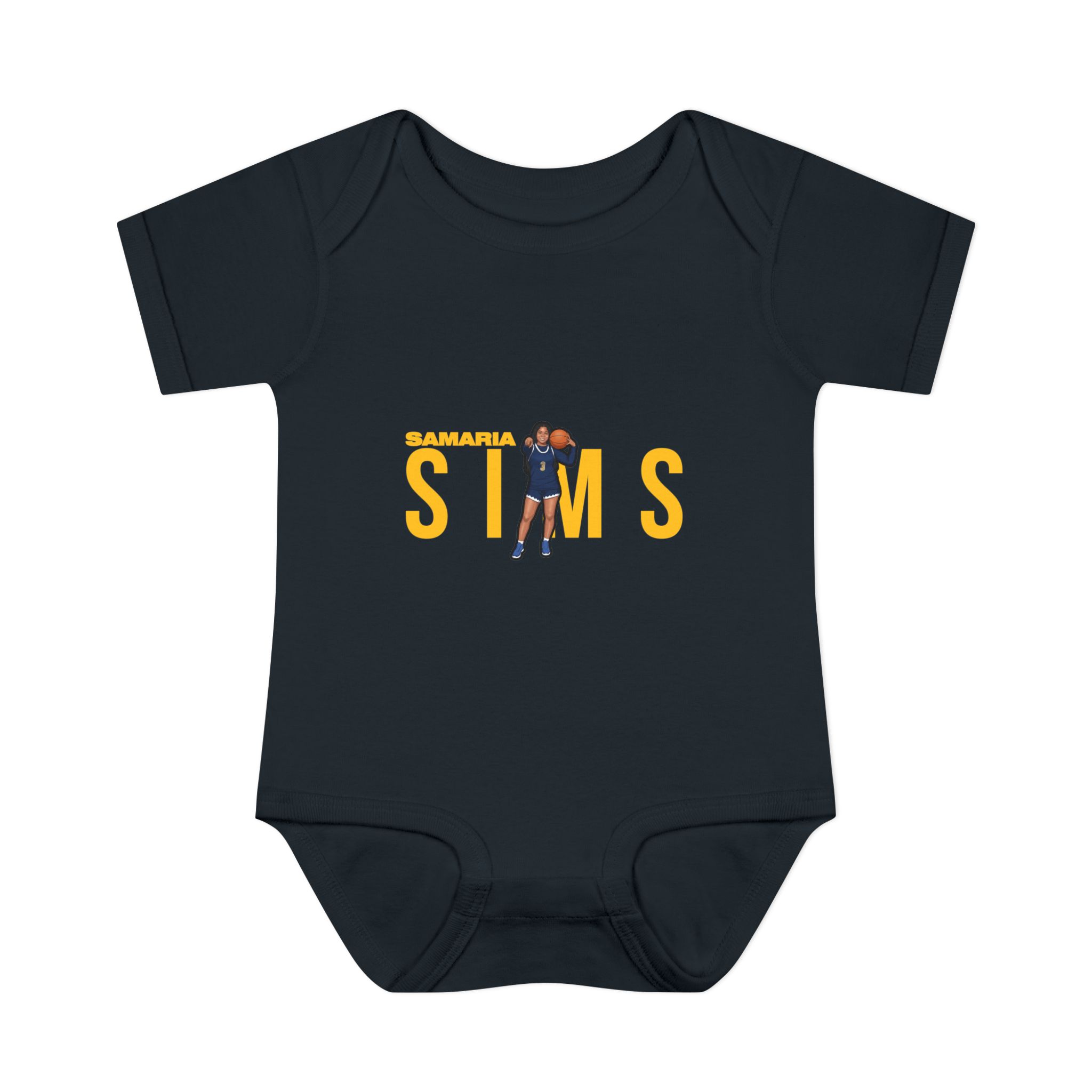 Baby Onesie — character_player_name in Black