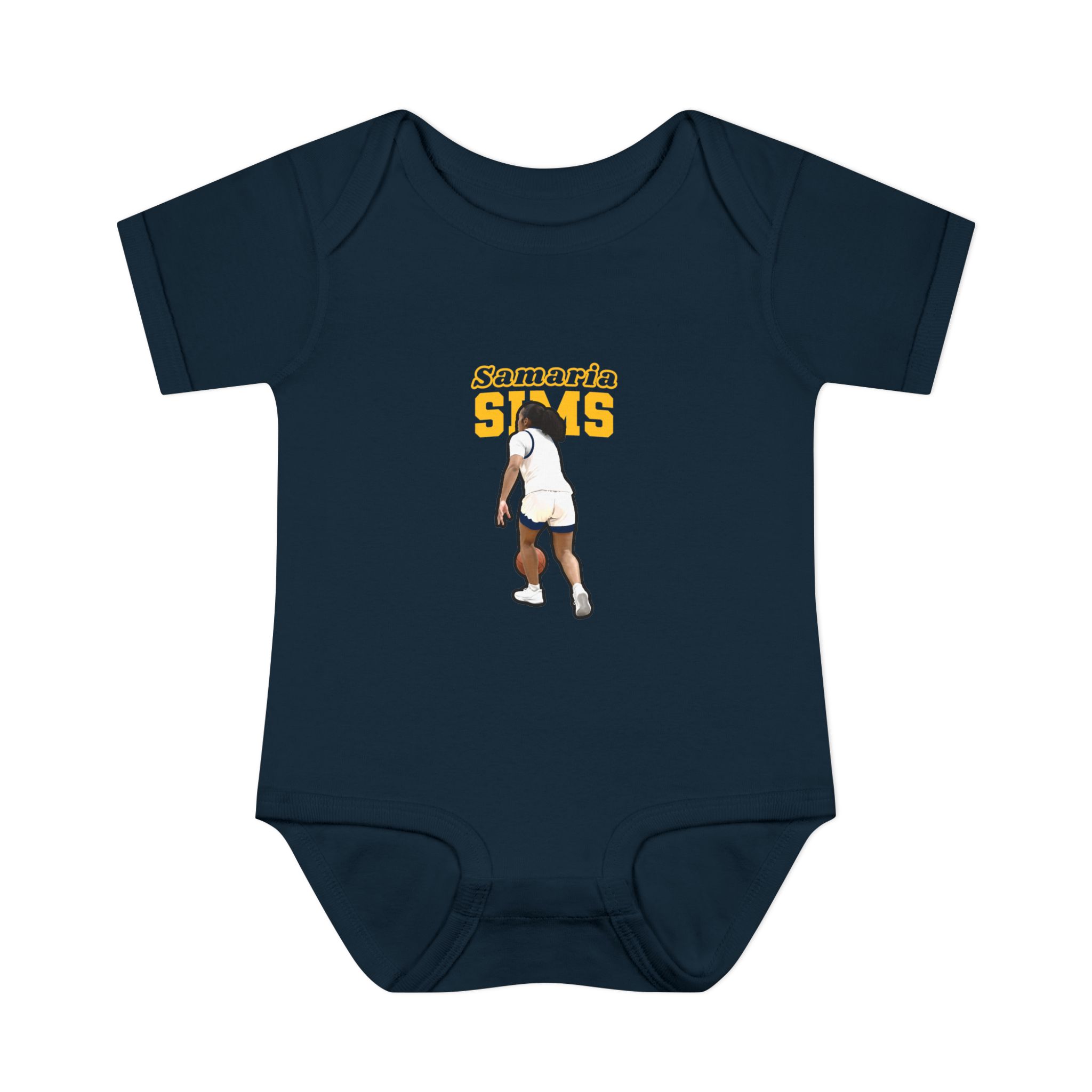 Baby Onesie — character_name_arch in Navy
