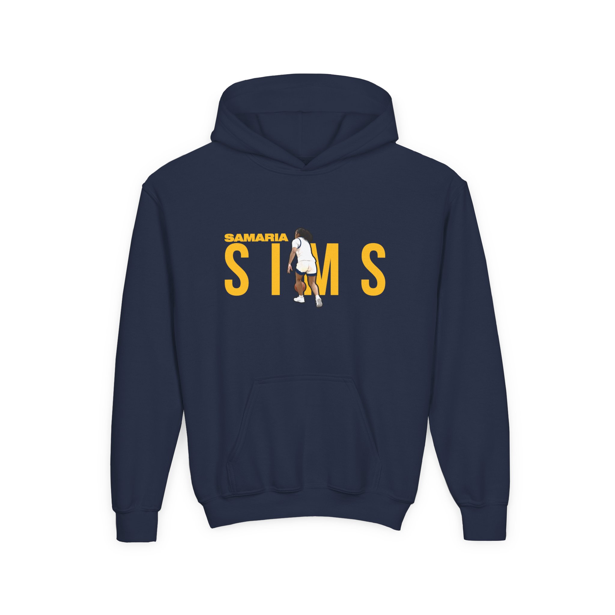 Youth Hoodie — character_player_name in Navy