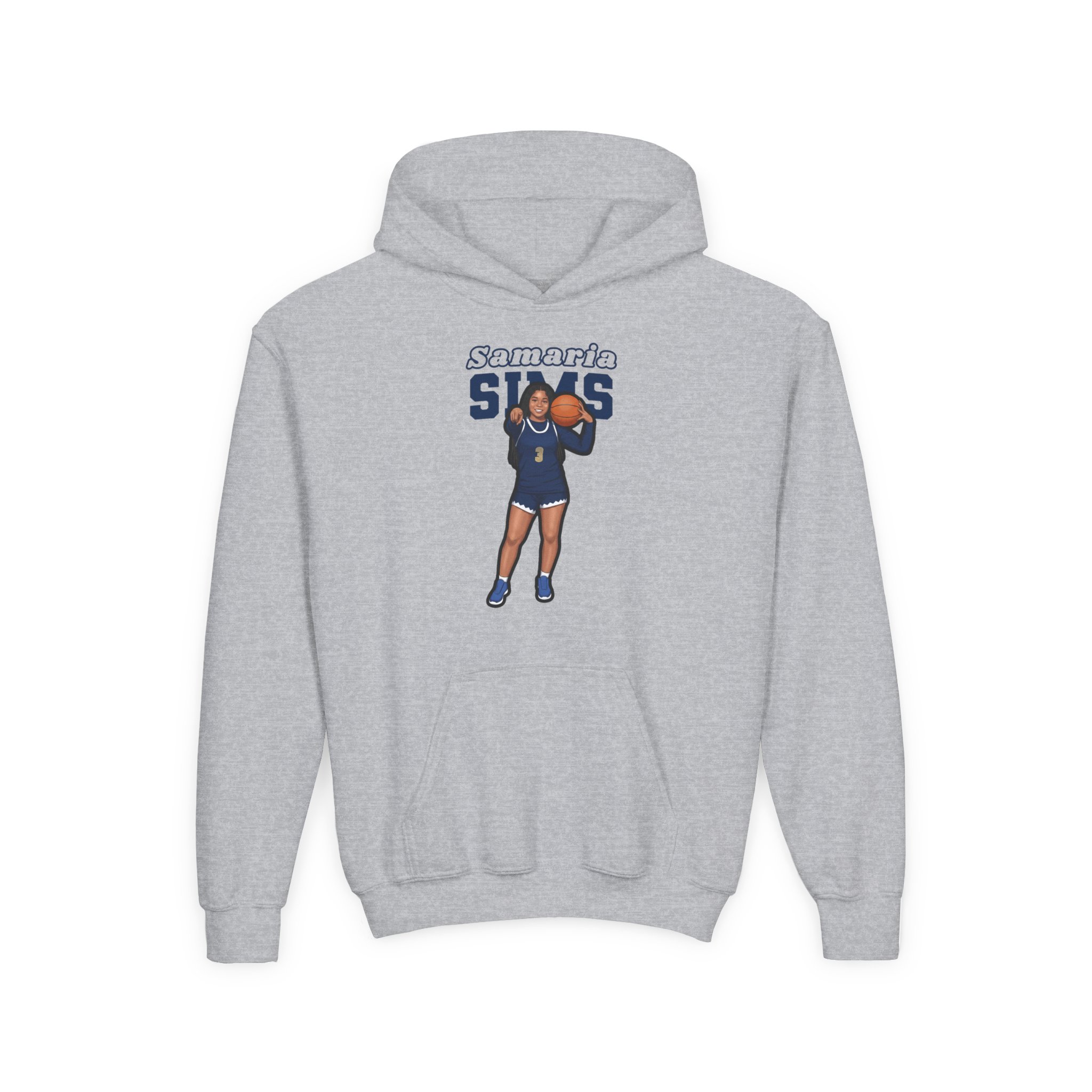 Youth Hoodie — character_name_arch in Grey