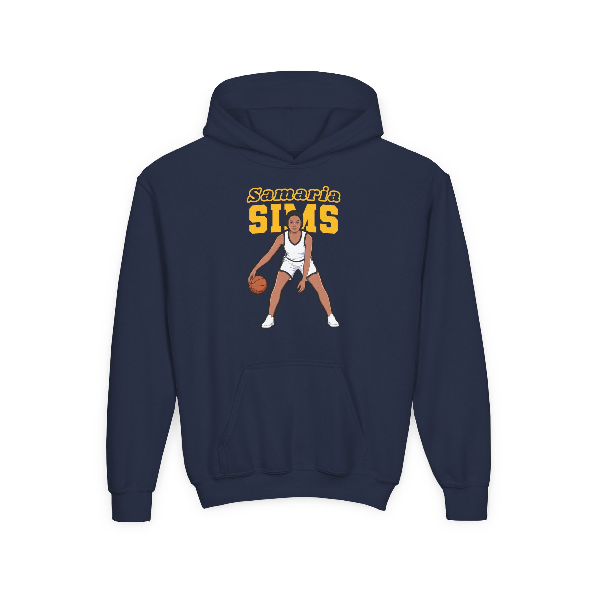Youth Hoodie — character_name_arch in Navy