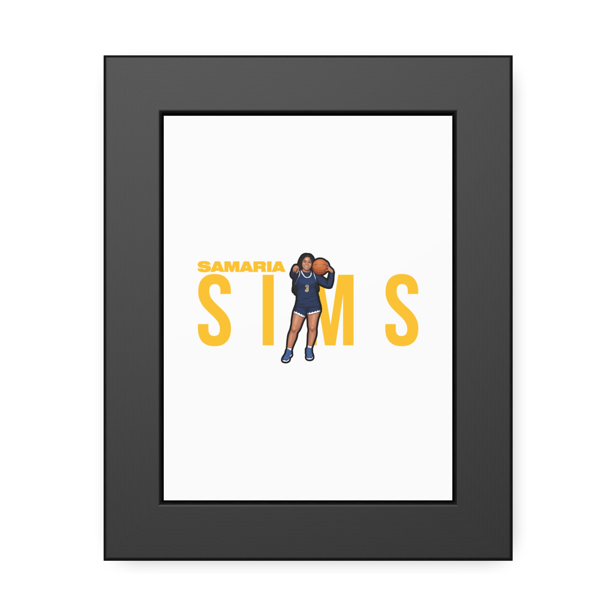 Framed Poster — character_player_name in Black