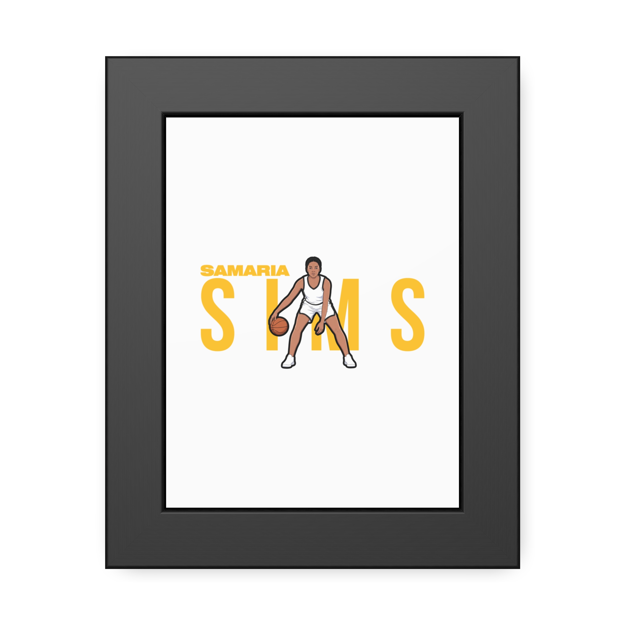 Framed Poster — character_player_name in Black