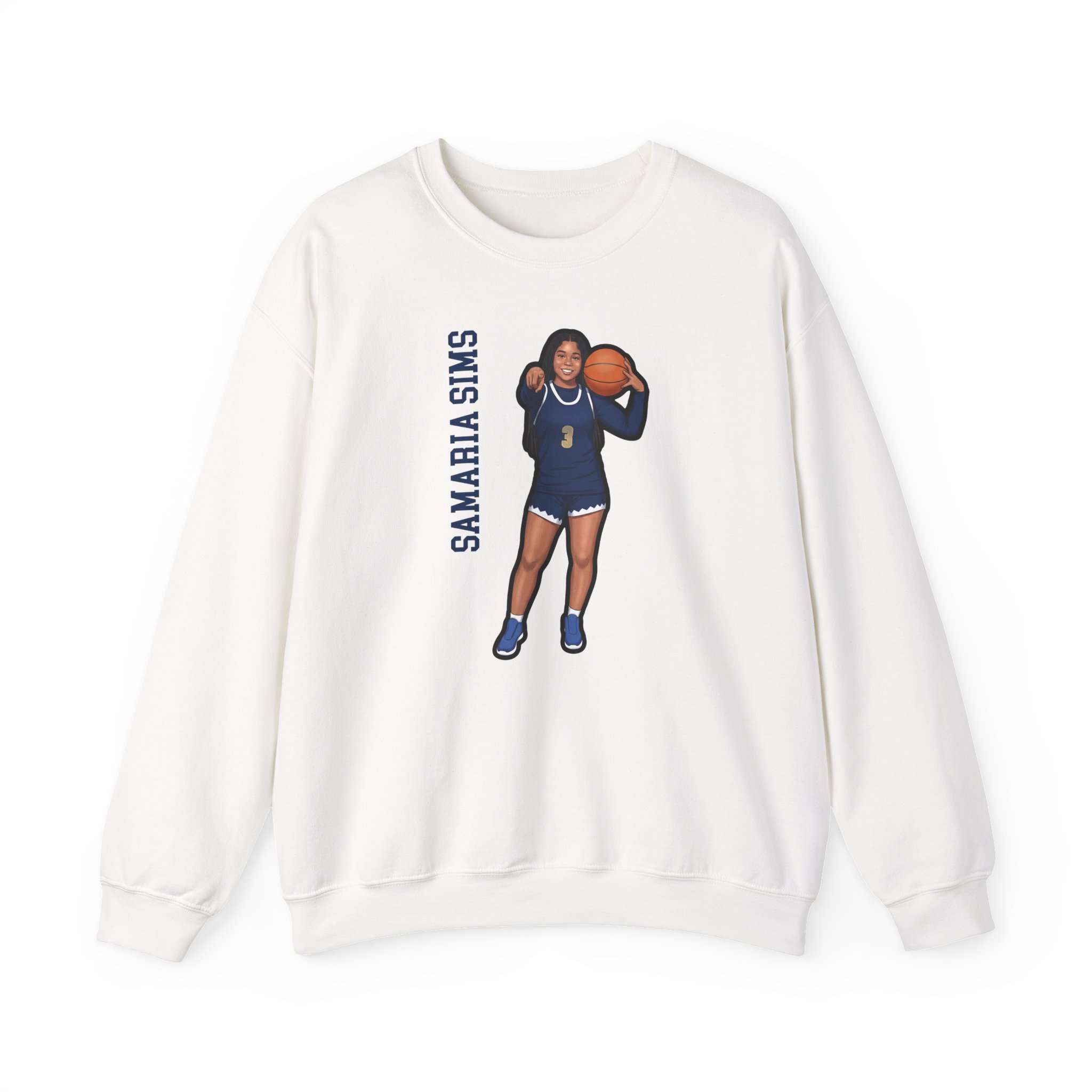 Crewneck Sweatshirt — character_name_vertical in White
