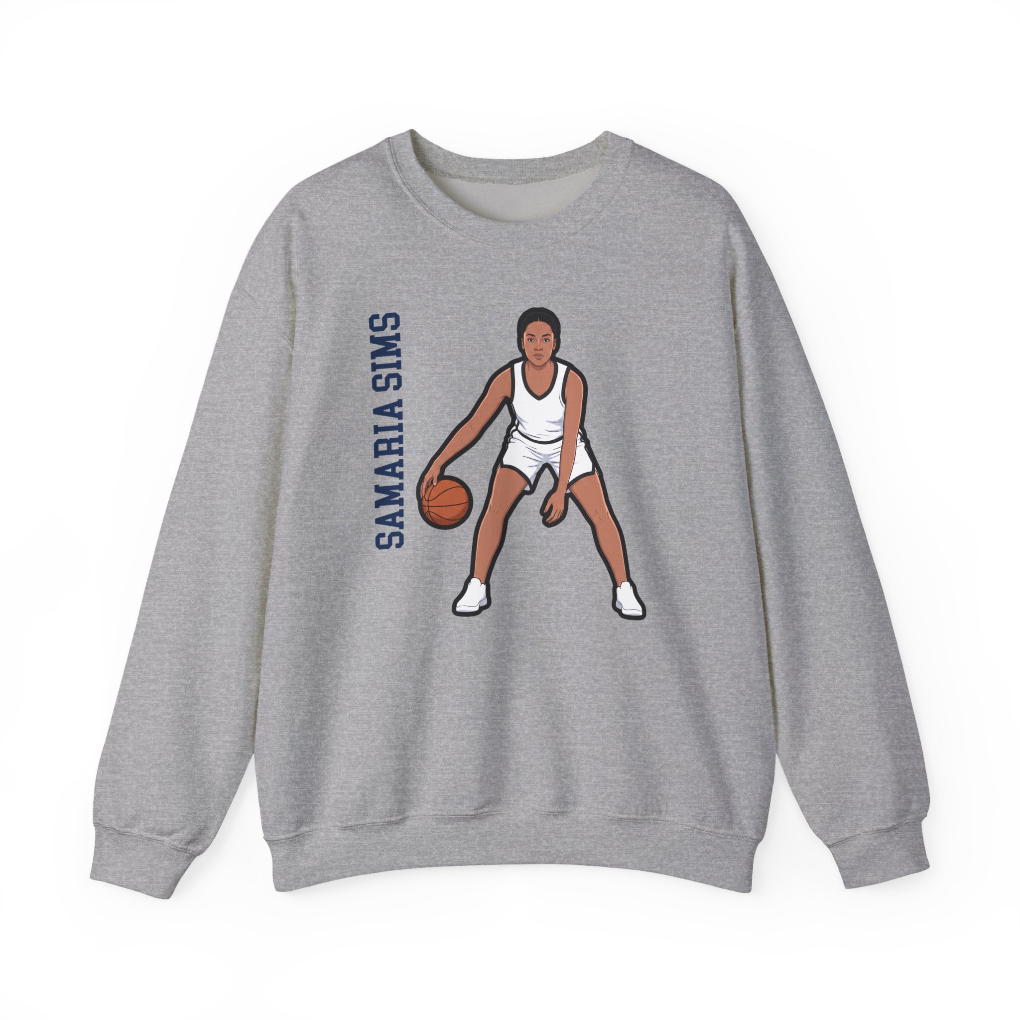 Crewneck Sweatshirt — character_name_vertical in Grey
