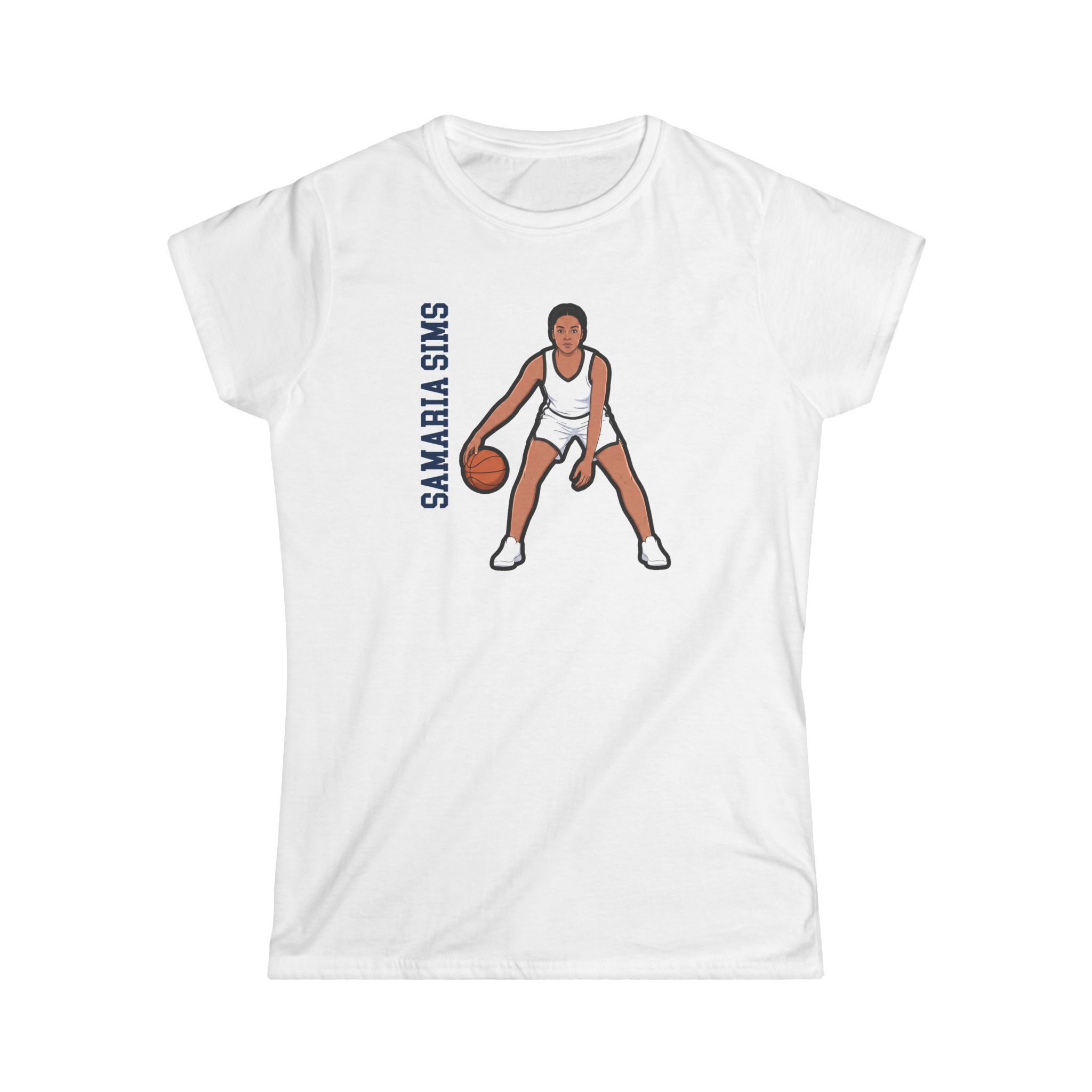 Women's Softstyle Tee — character_name_vertical in White