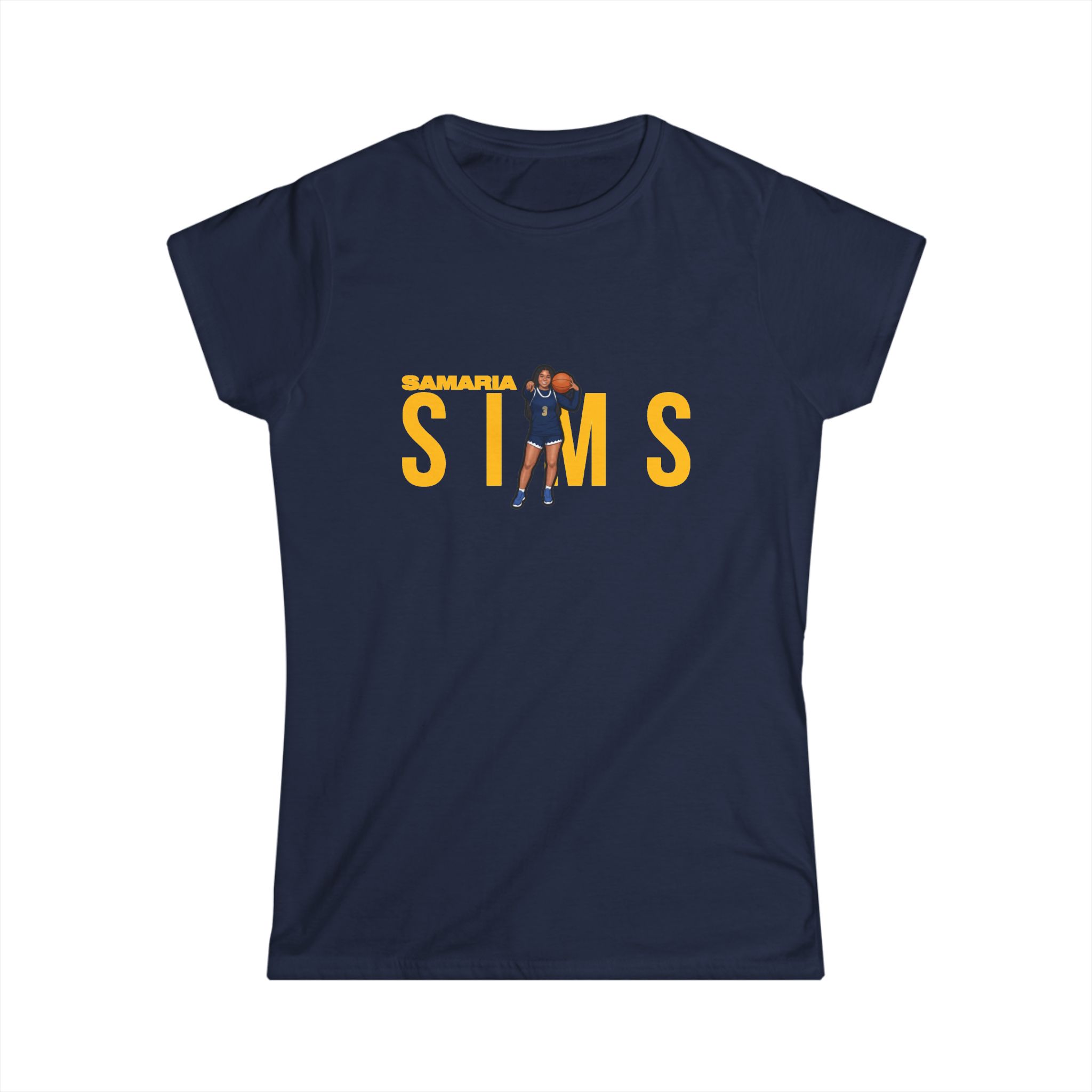 Women's Softstyle Tee — character_player_name in Navy