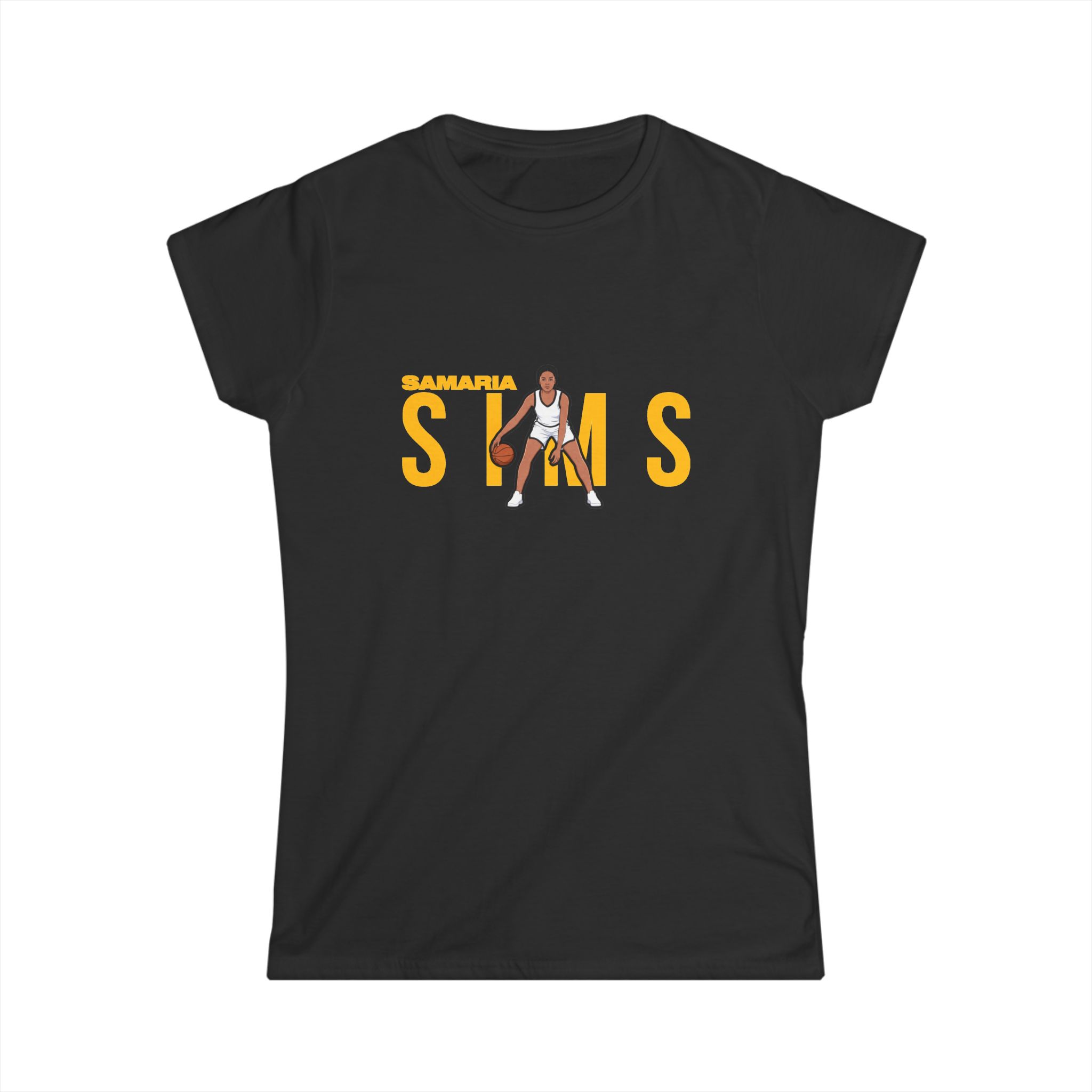 Women's Softstyle Tee — character_player_name in Black