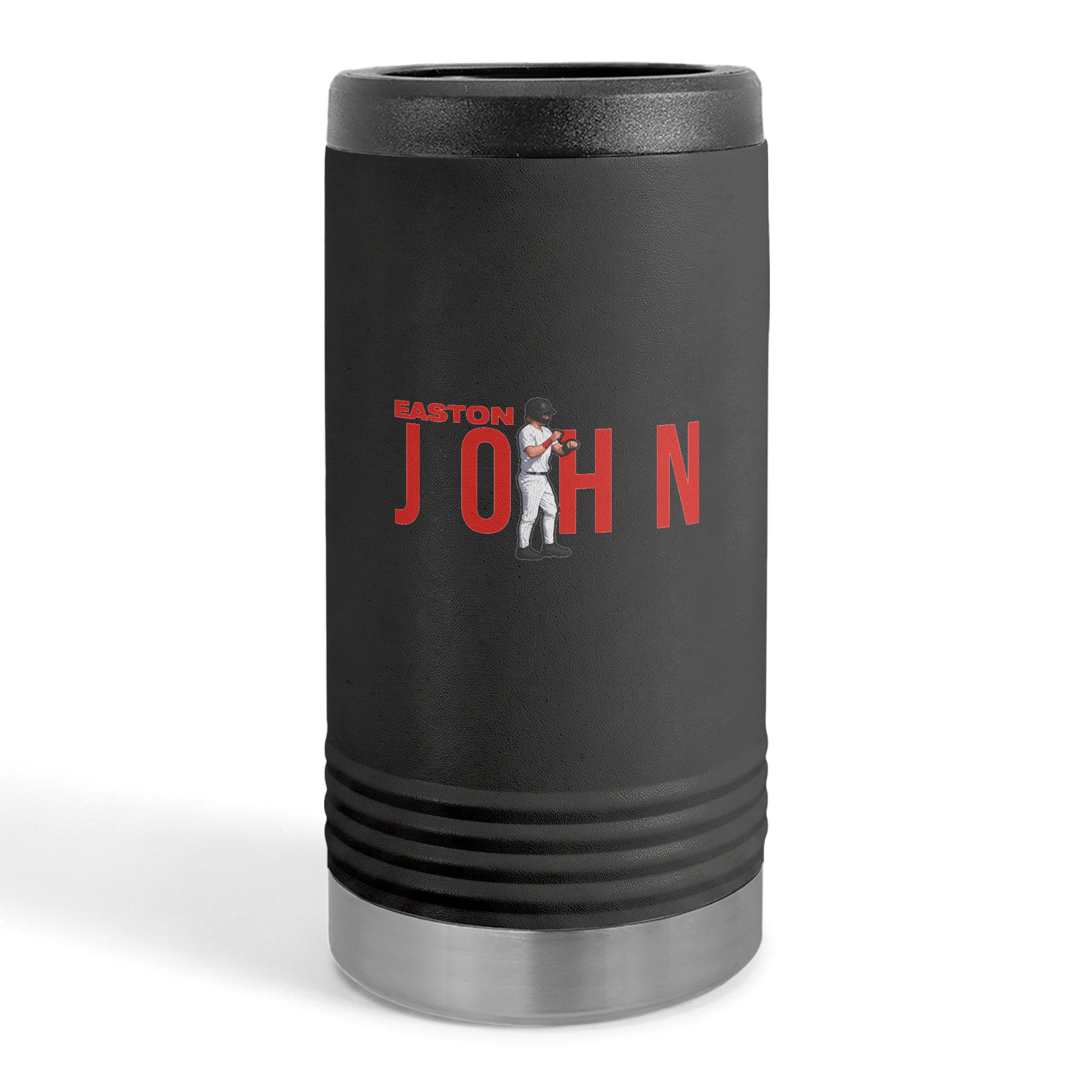 Slim Stainless Can Cooler — character_player_name in Black