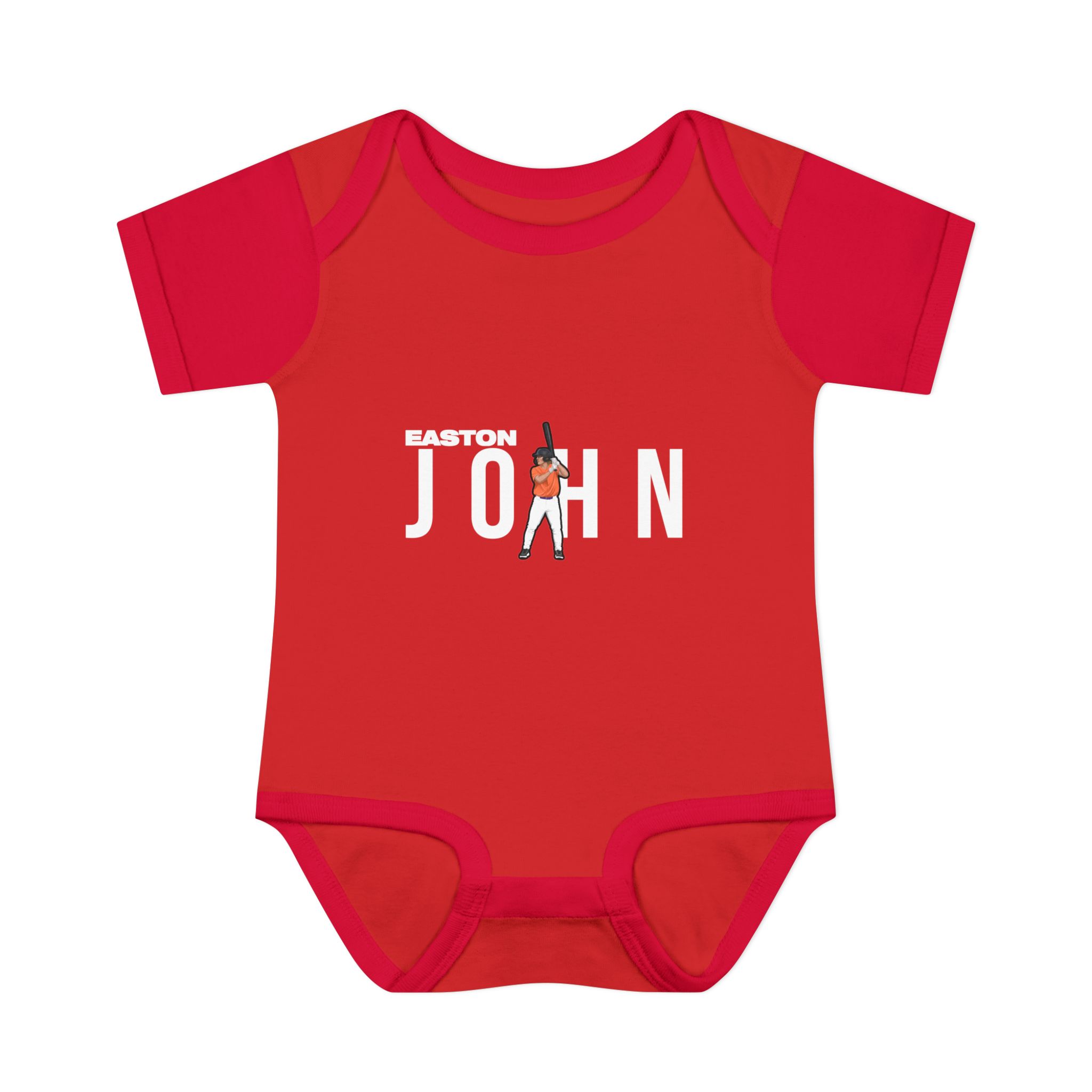 Baby Onesie — character_player_name in Red