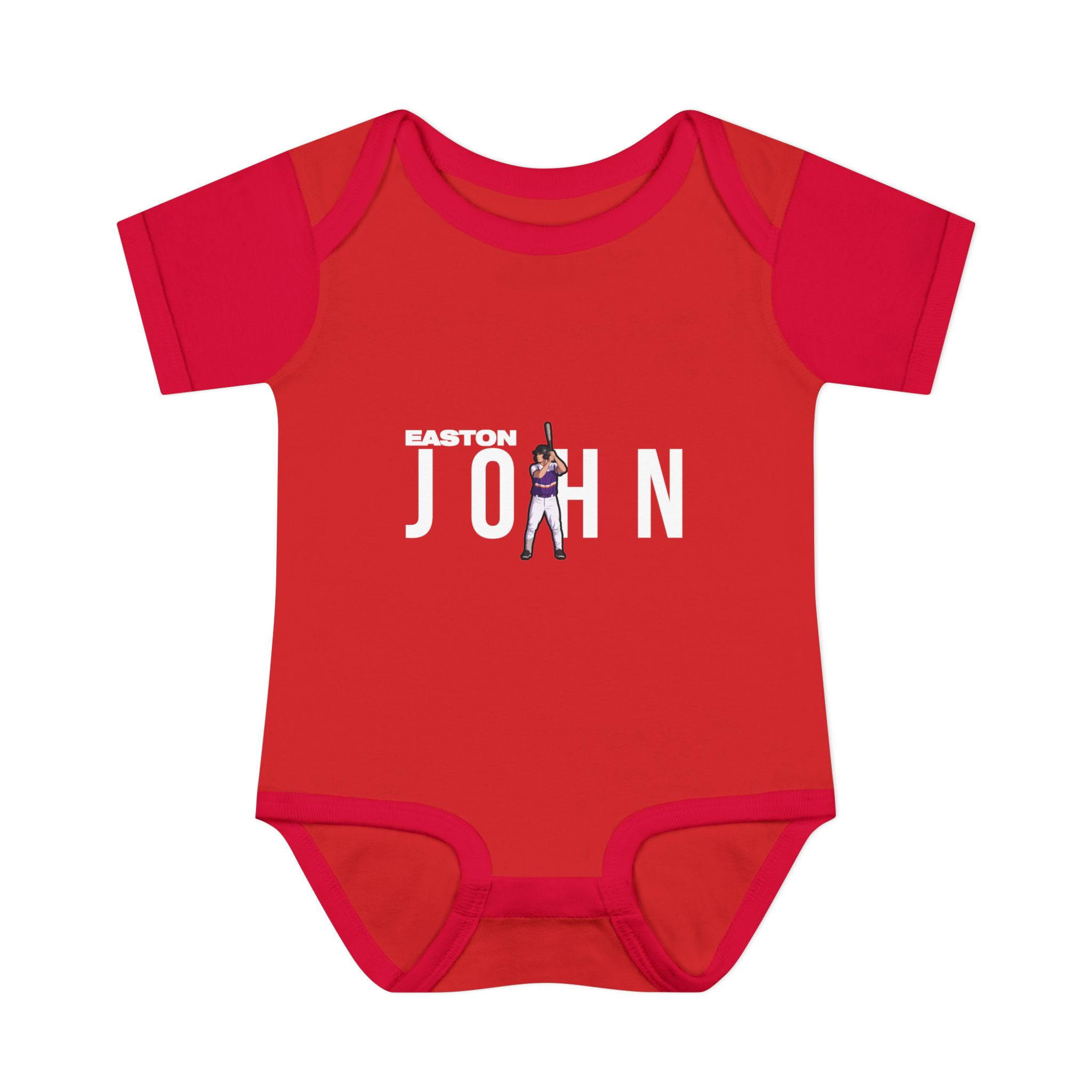 Baby Onesie — character_player_name in Red