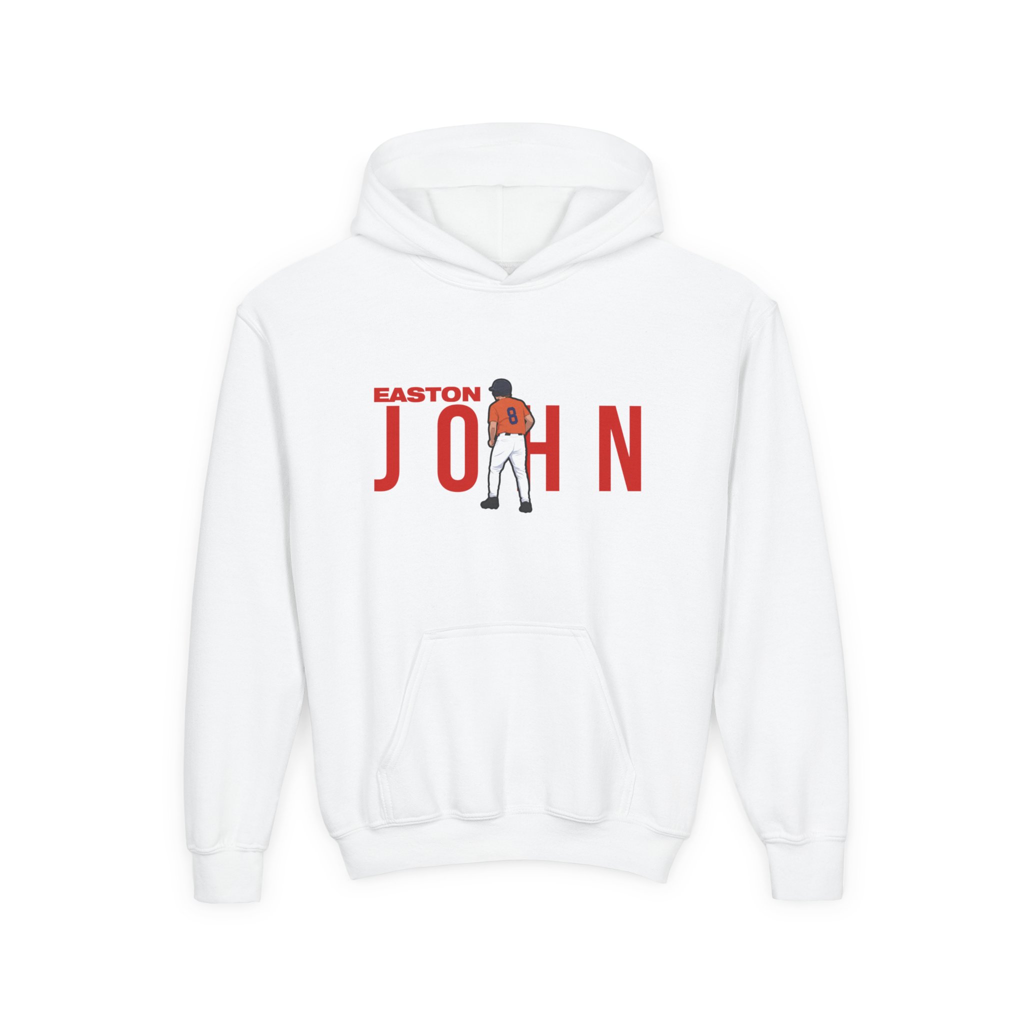 Youth Hoodie — character_player_name in White