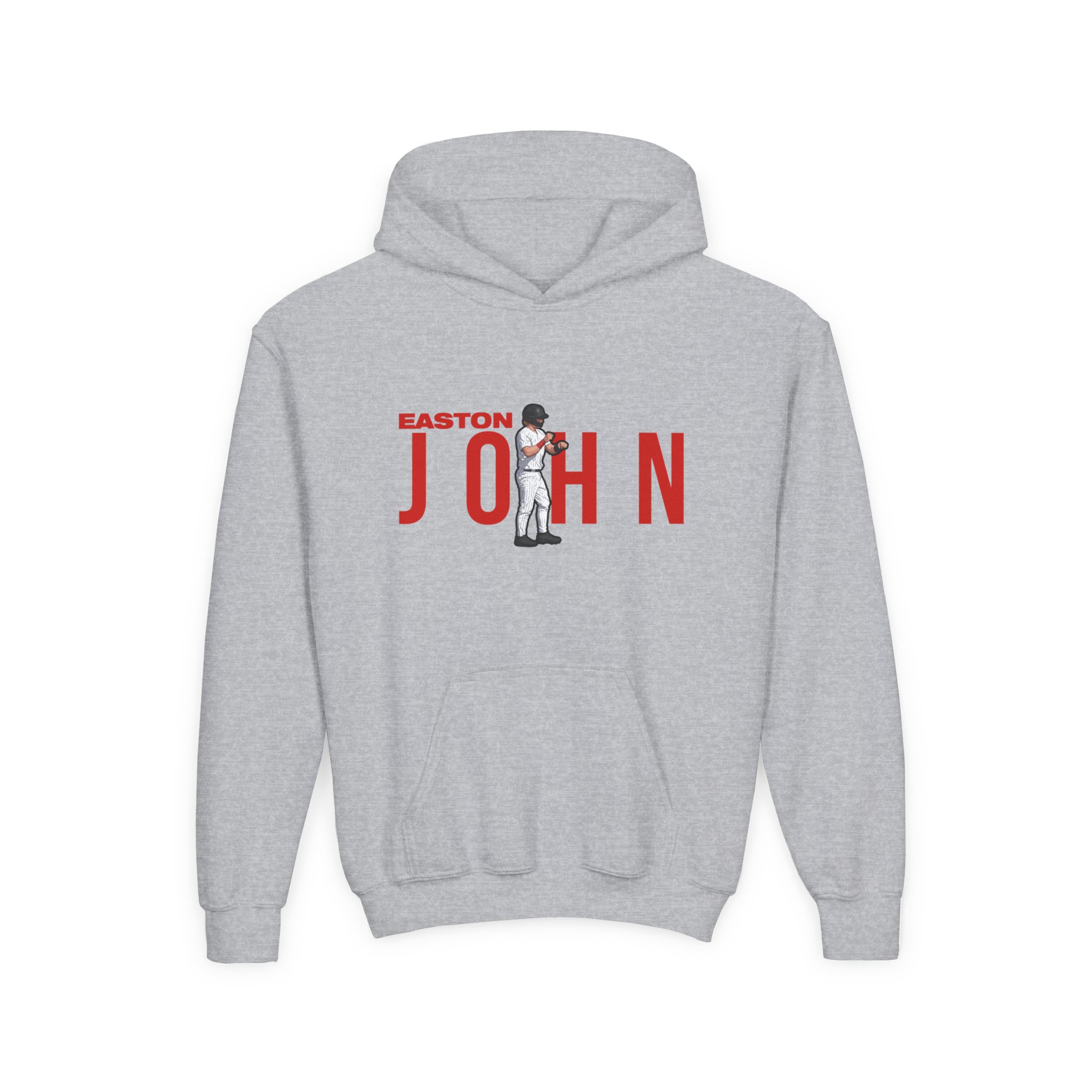 Youth Hoodie — character_player_name in Grey