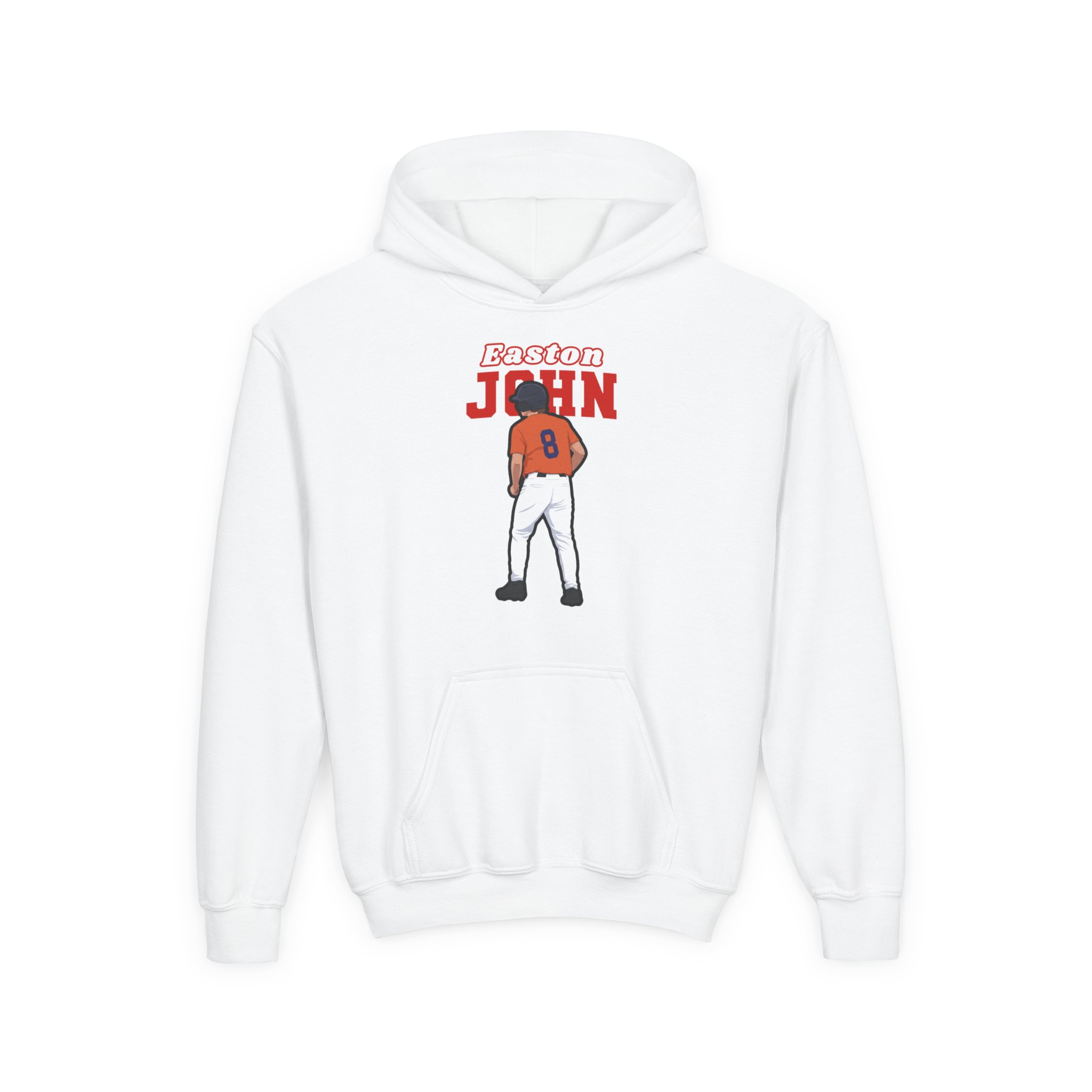 Youth Hoodie — character_name_arch in White