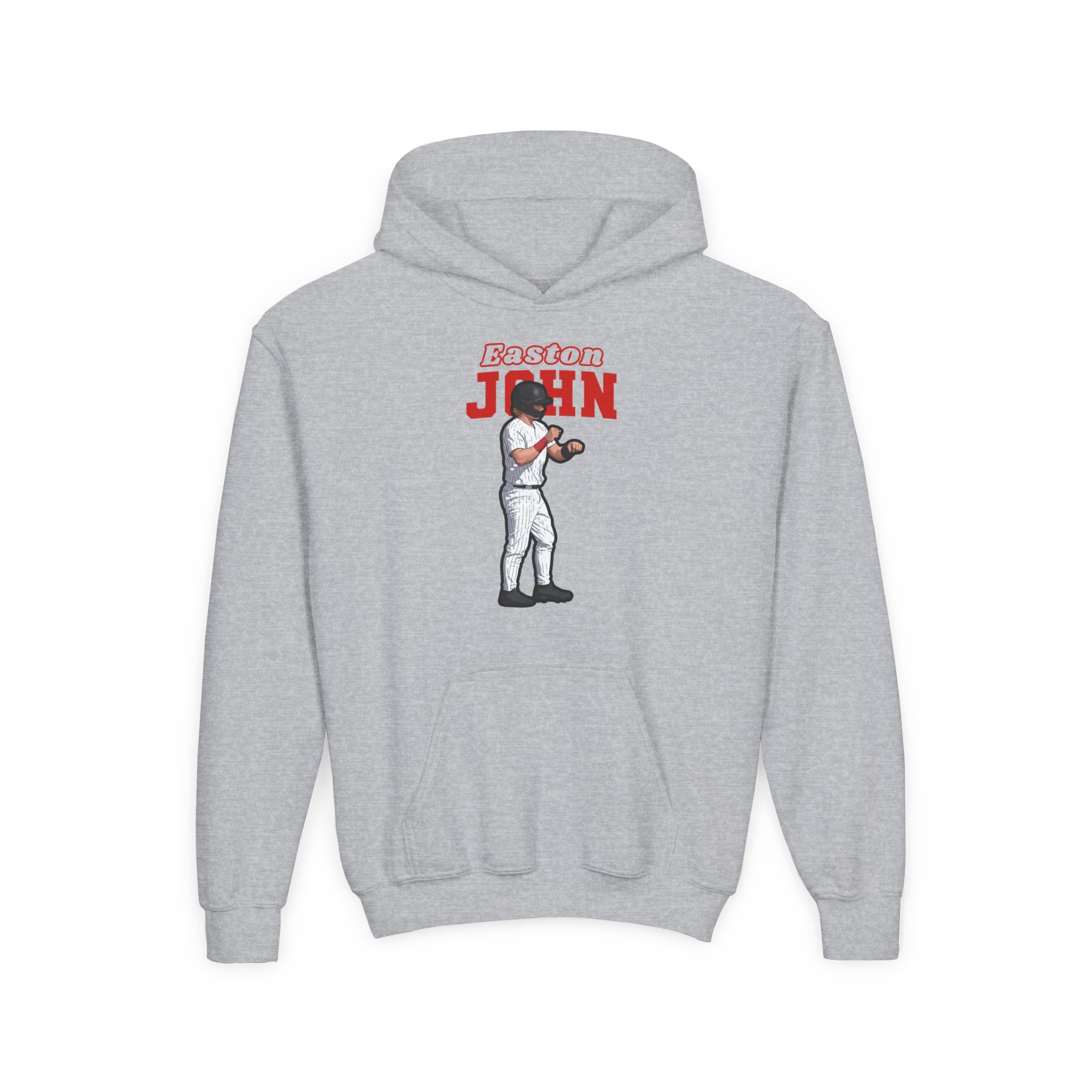 Youth Hoodie — character_name_arch in Grey