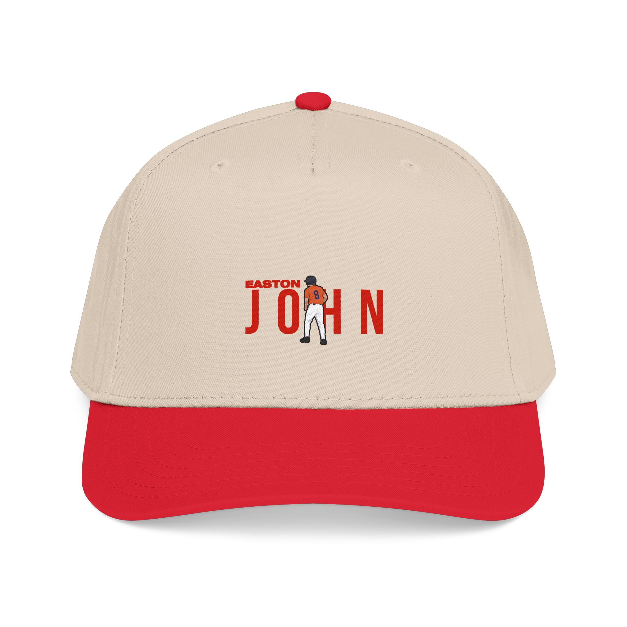 Baseball Cap — character_player_name in Red / Natural