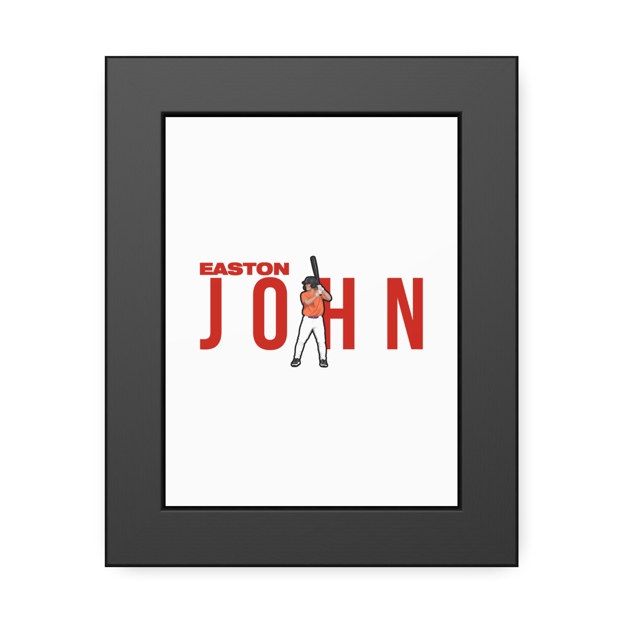 Framed Poster — character_player_name in Black