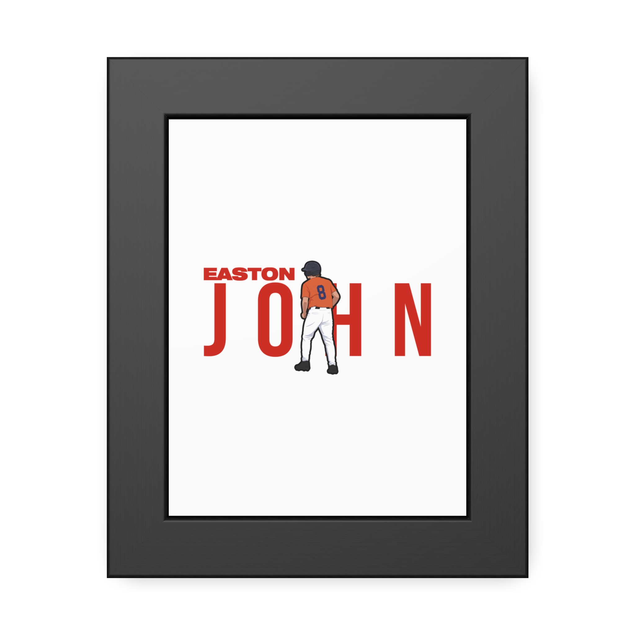 Framed Poster — character_player_name in Black